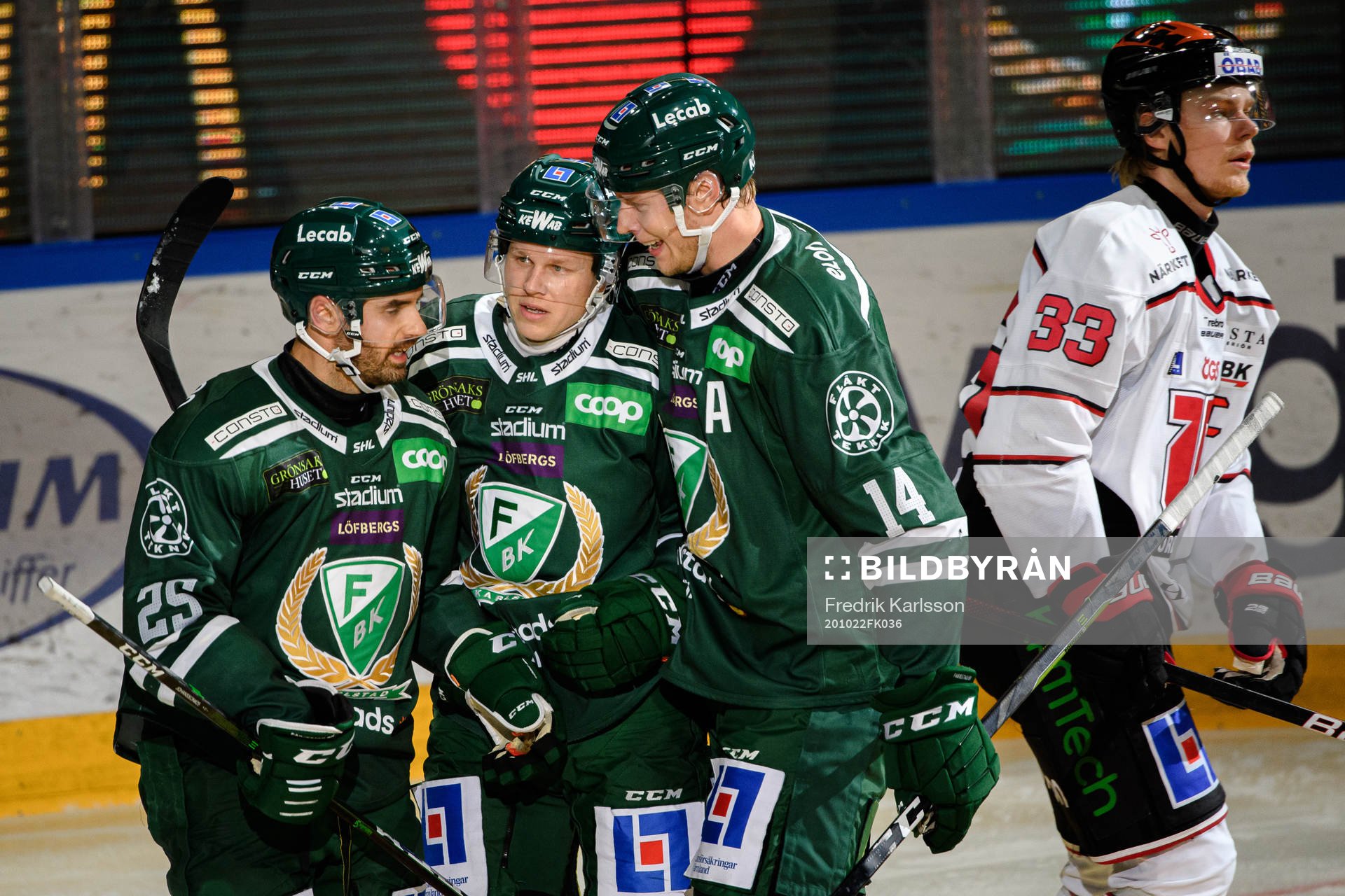 Färjestads Martin Johansson , Daniel Viksten och Victor
