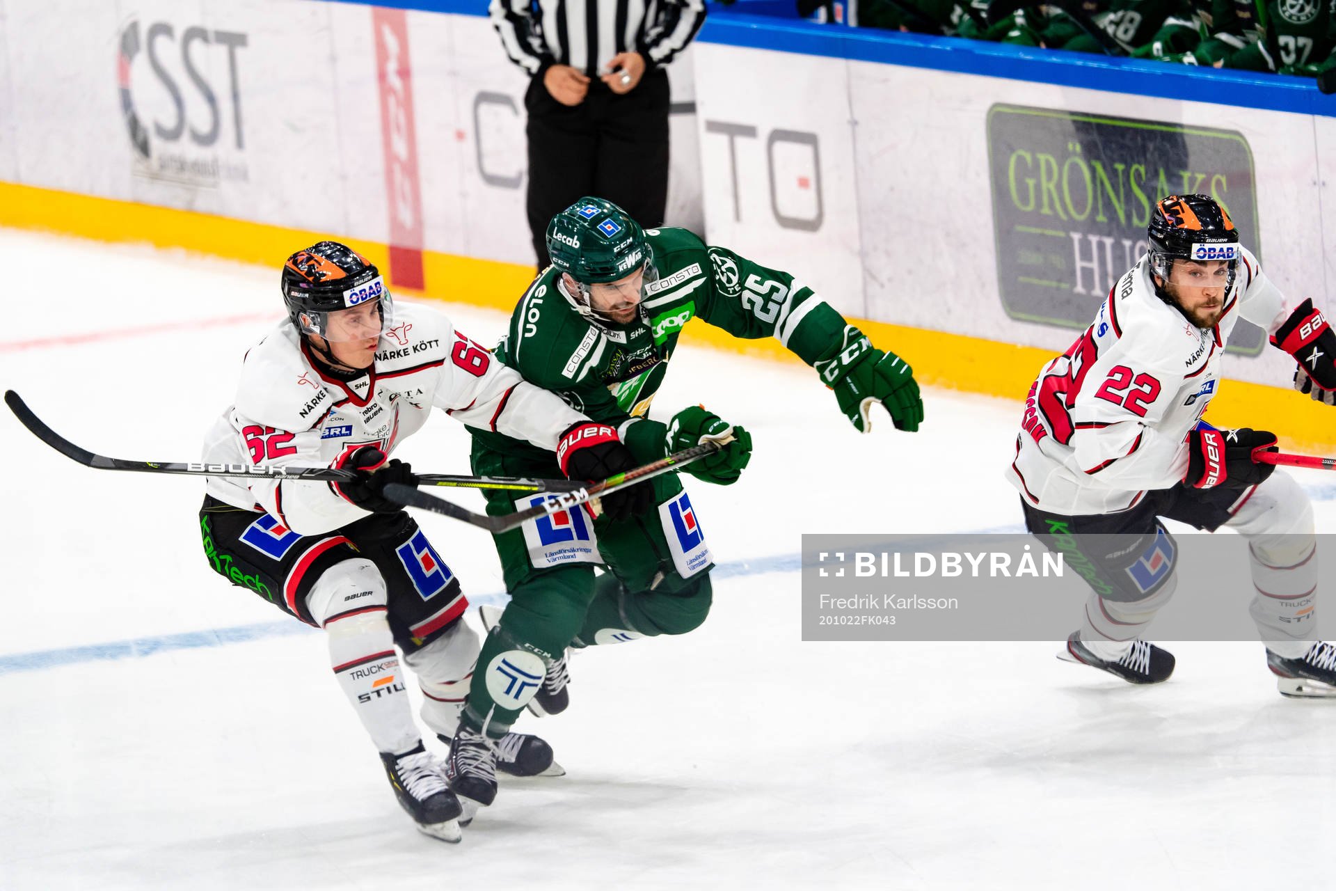 Örebros Robert Leino, Färjestads Martin Johansson och