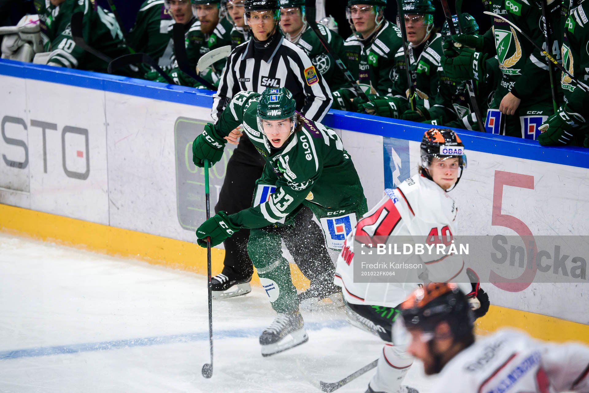 Färjestads Albert Johansson och Örebros Elias Ekström