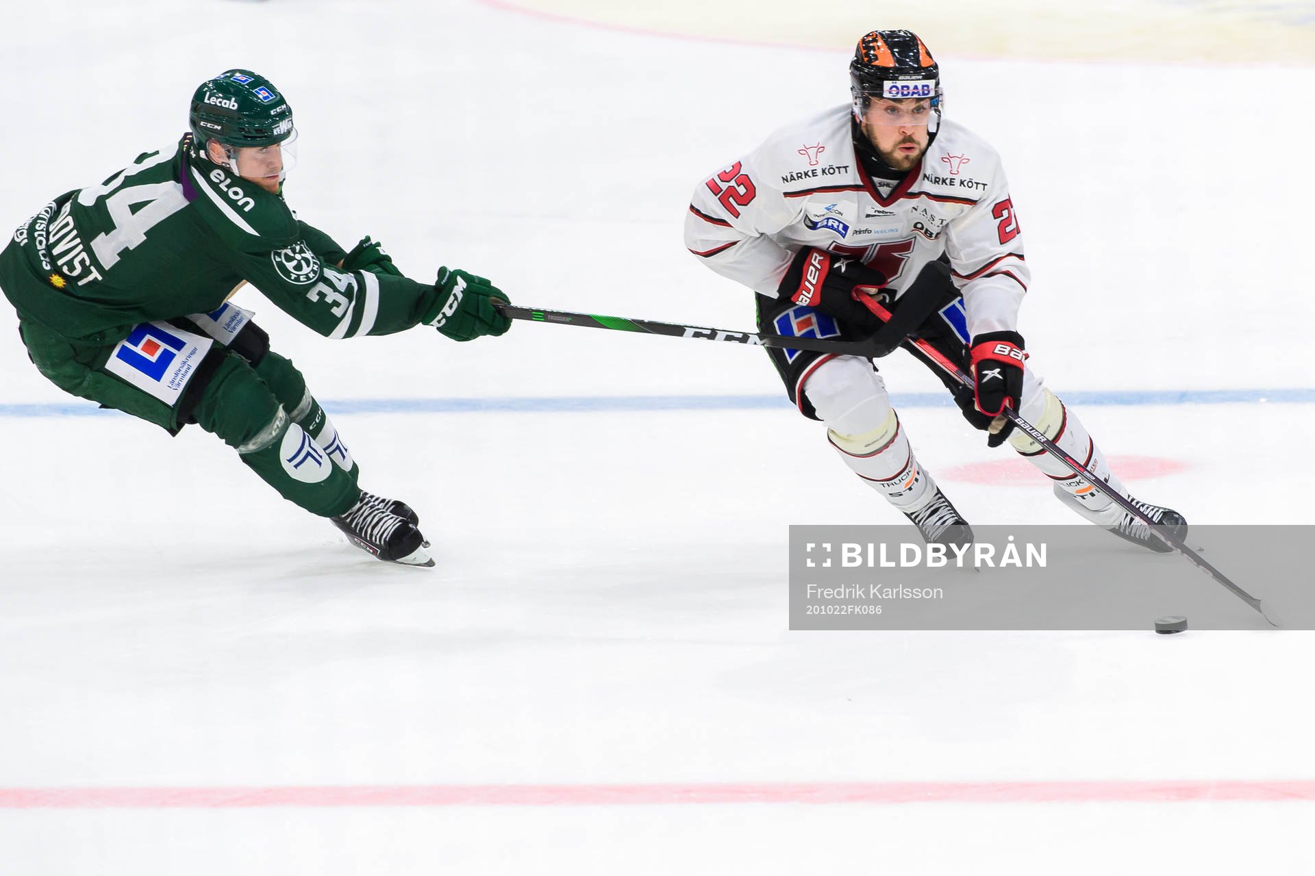 Färjestads Michael Lindqvist och Örebros Jonathan