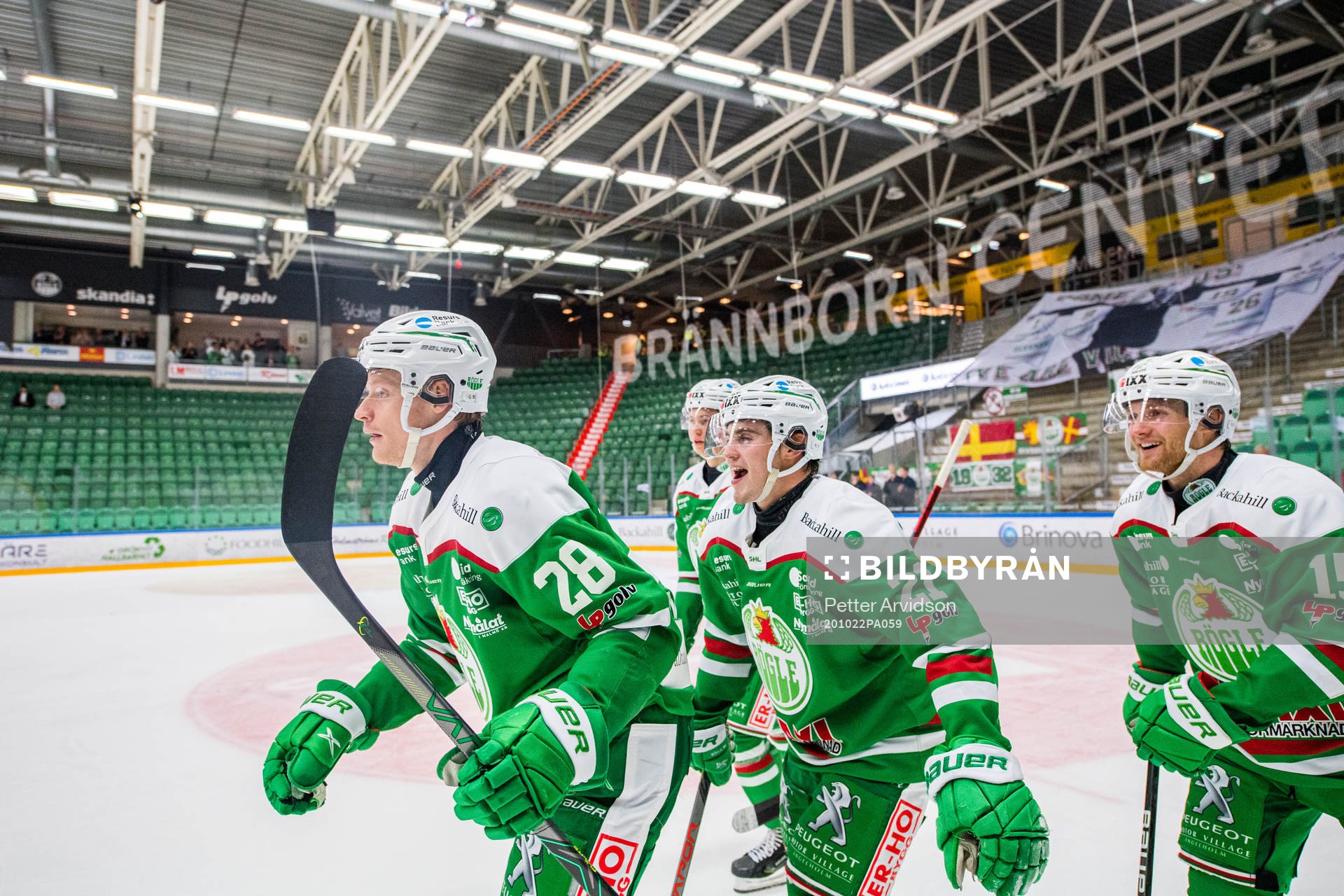 Rögles Anton Bengtsson, Nils Höglander och Simon Ryfors