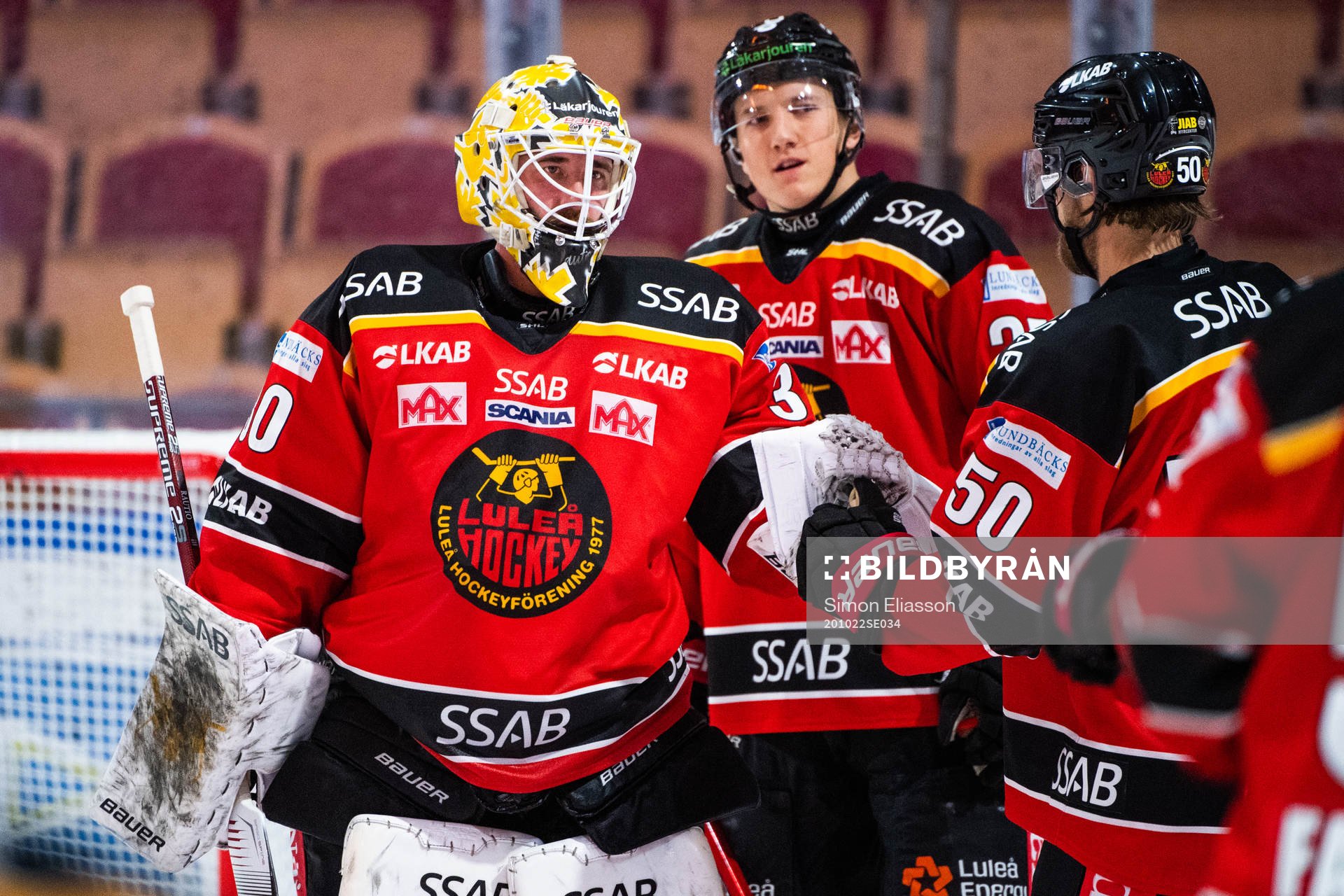 Luleås målvakt David Rautio jublar