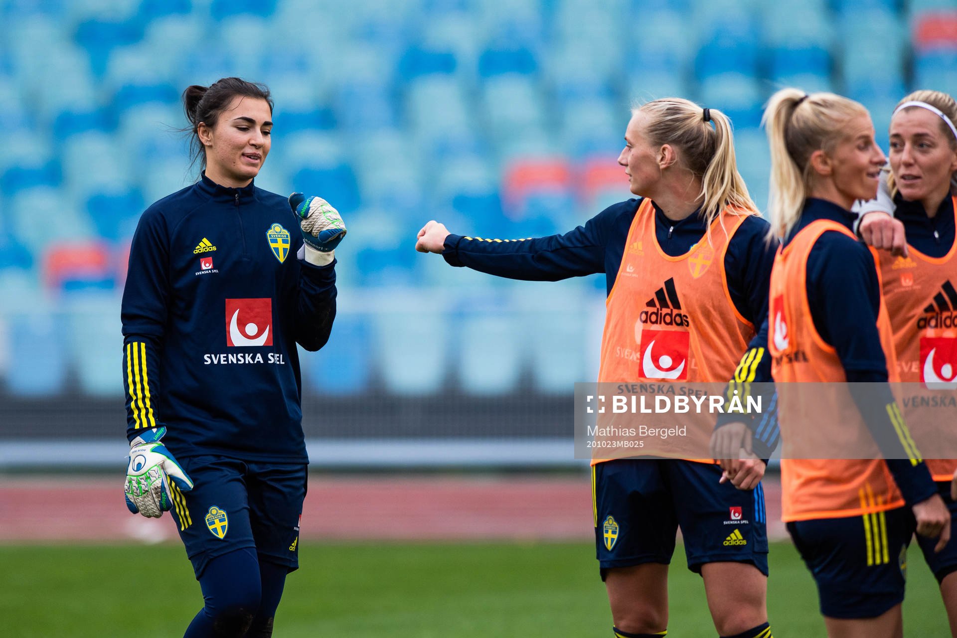 Goalkeeper Zecira Musovic and Stina Blackstenius