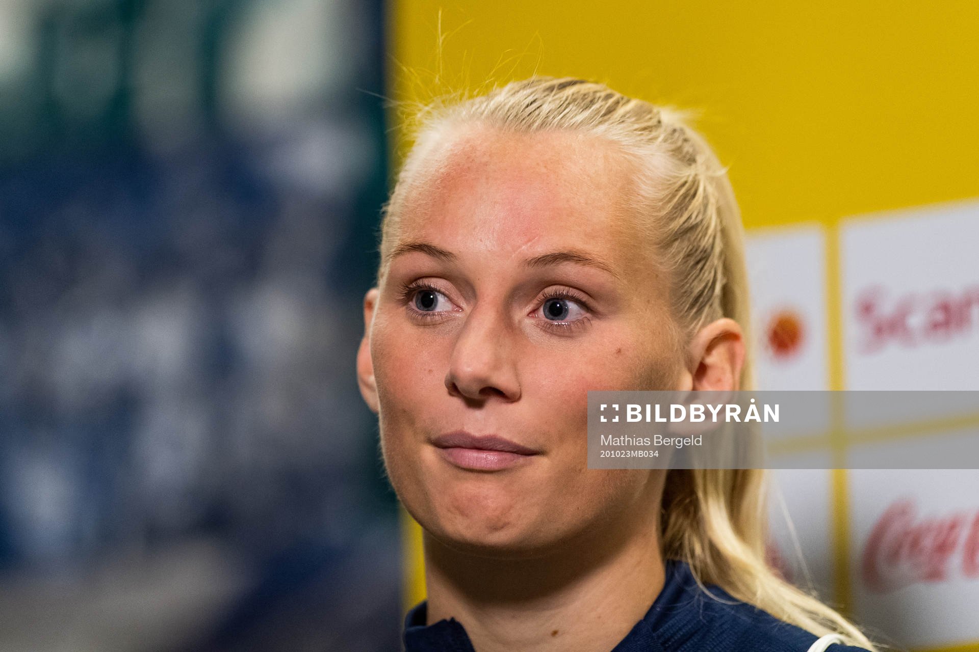Stina Blackstenius is interviewed