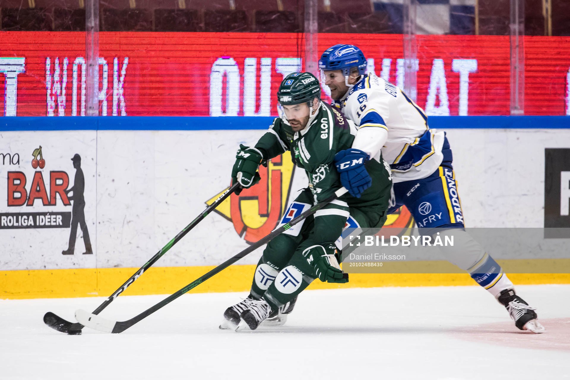 Färjestads Martin Johansson och Leksands Daniel Gunnarsson