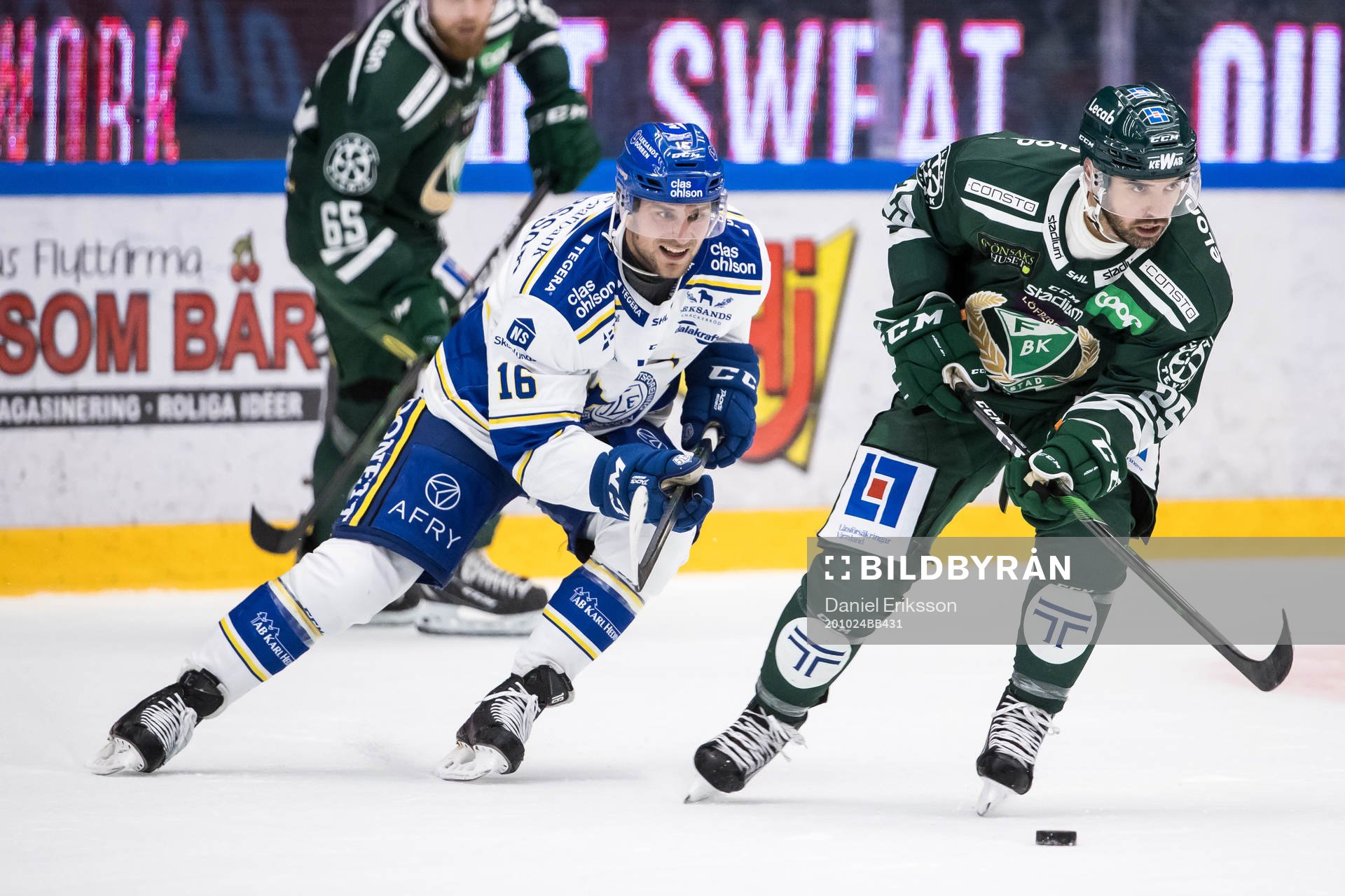 Färjestads Martin Johansson och Leksands Daniel Gunnarsson