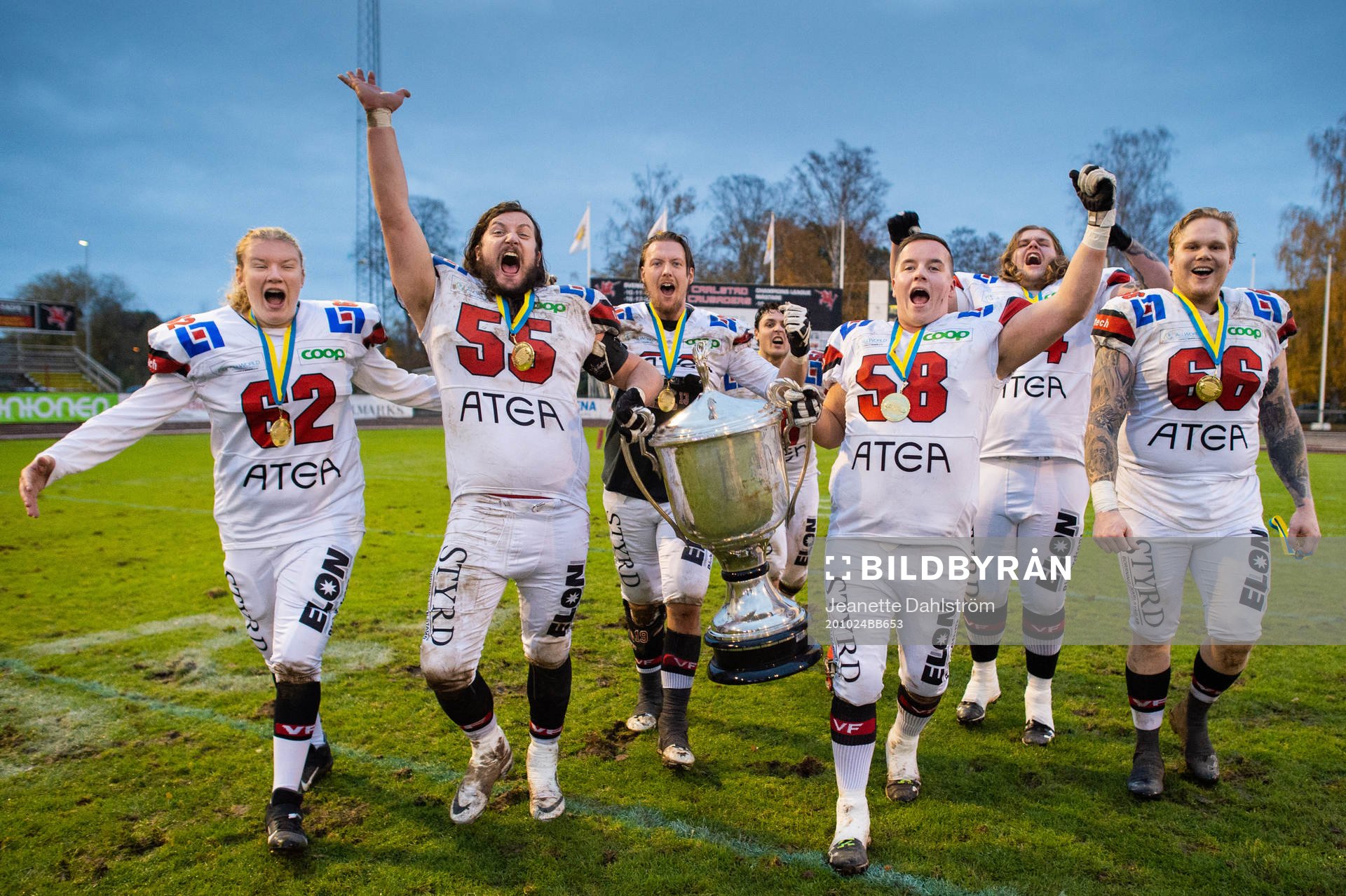Carlstad Crusaders Oscar Bergstrand, Martin Thor, Robert
