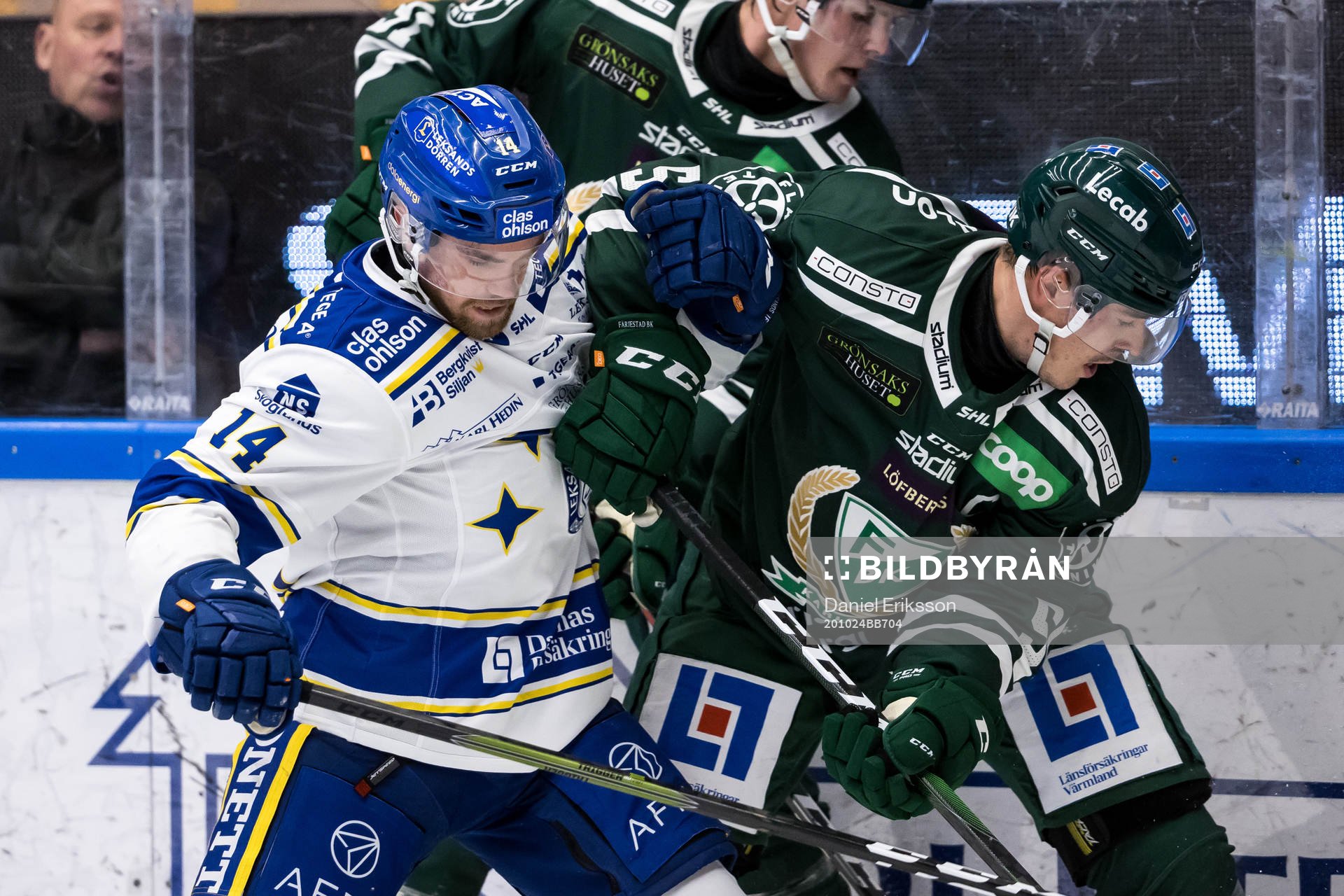 Leksands Oskar Lang och Färjestads Sebastian Erixon