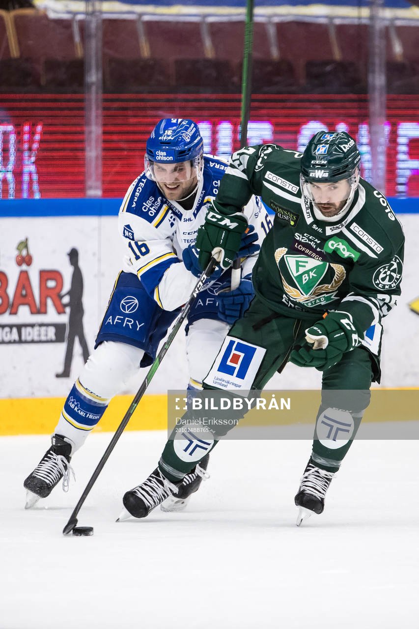 Leksands Daniel Gunnarsson och Färjestads Martin Johansson