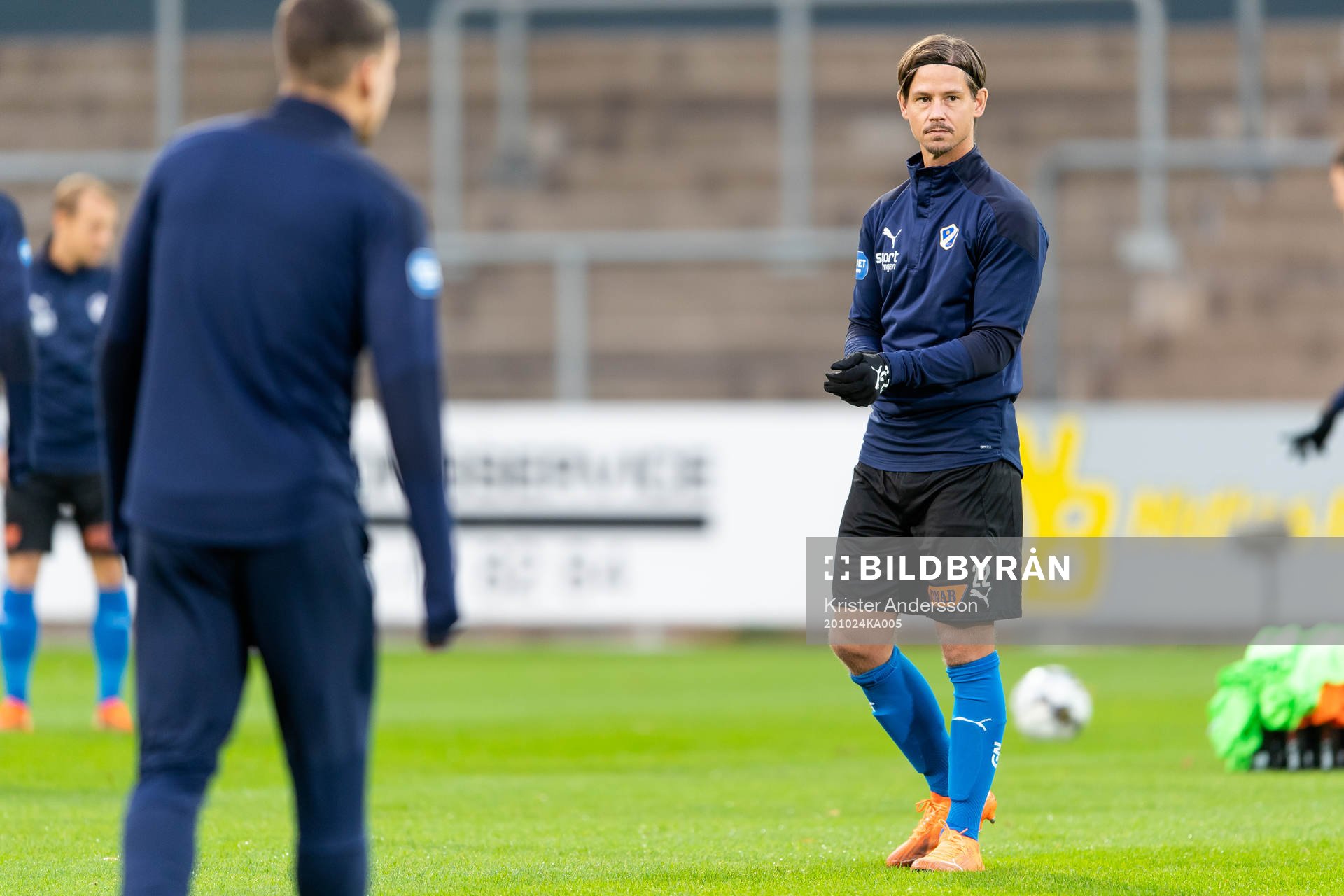 Halmstads Dusan Djuric före fotbollsmatchen i Superettan