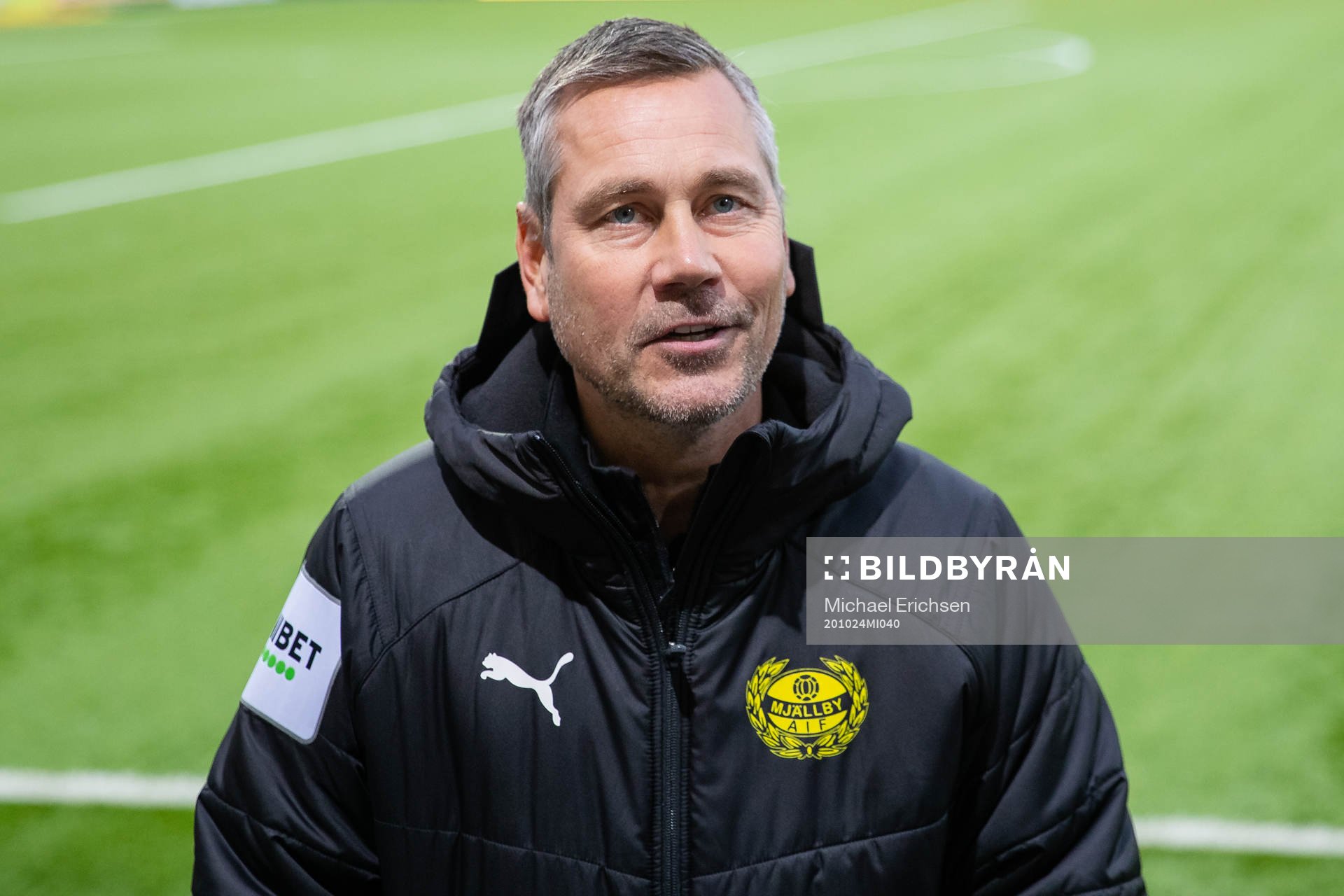 Mjällbys tränare Marcus Lantz efter fotbollsmatchen i Allsvenskan mellan Häcken och Mjällby den 24 oktober 2020 i Göteborg.