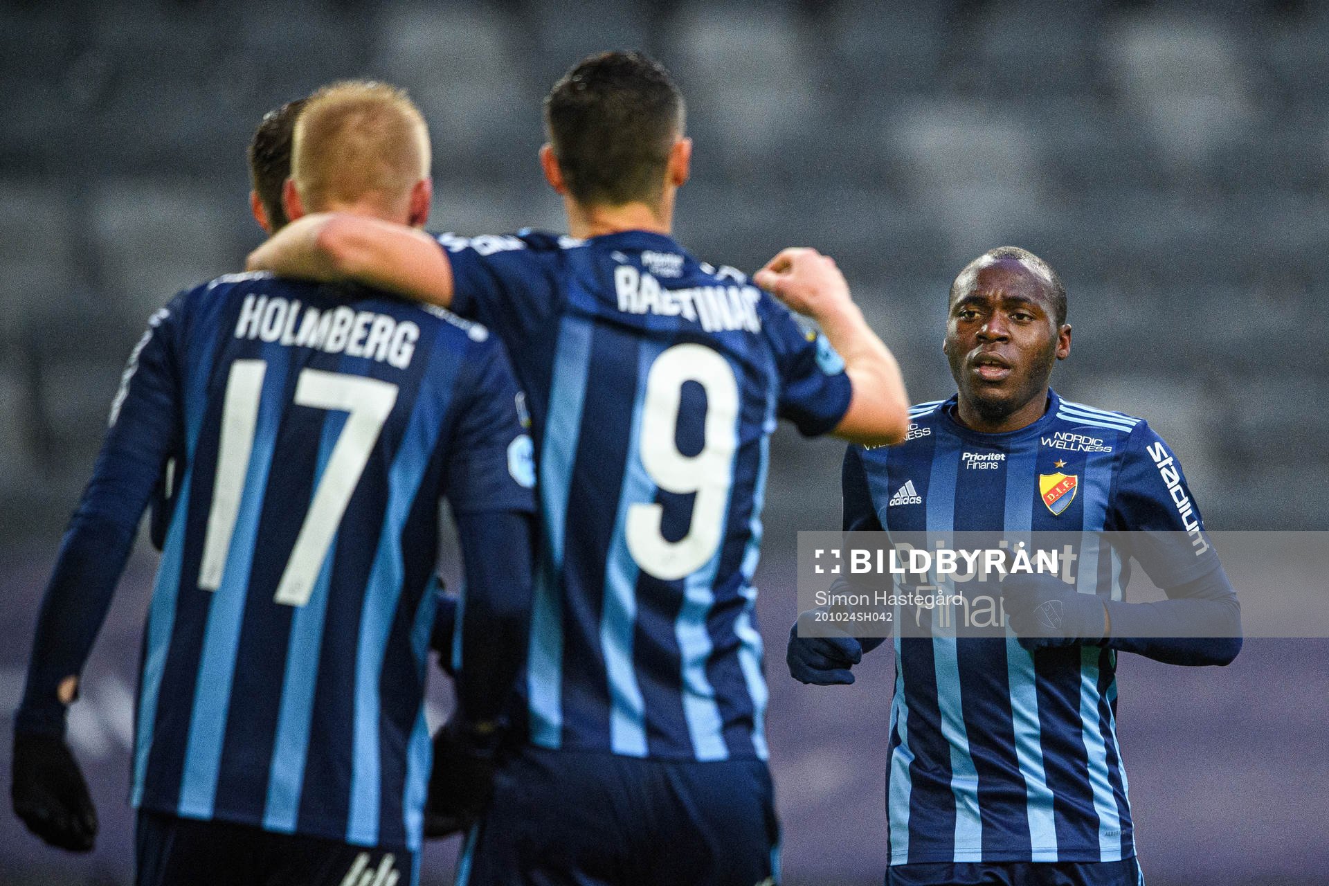 Djurgårdens Edward Chilufya jublar