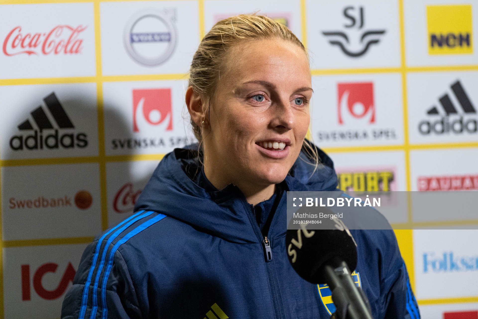 Mimmi Larsson is interviewed