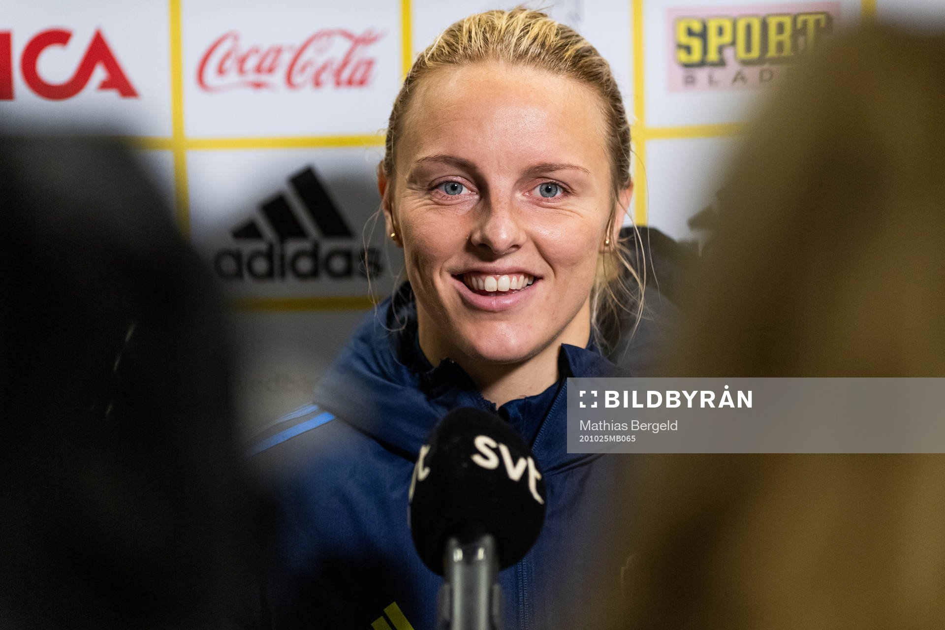 Mimmi Larsson is interviewed