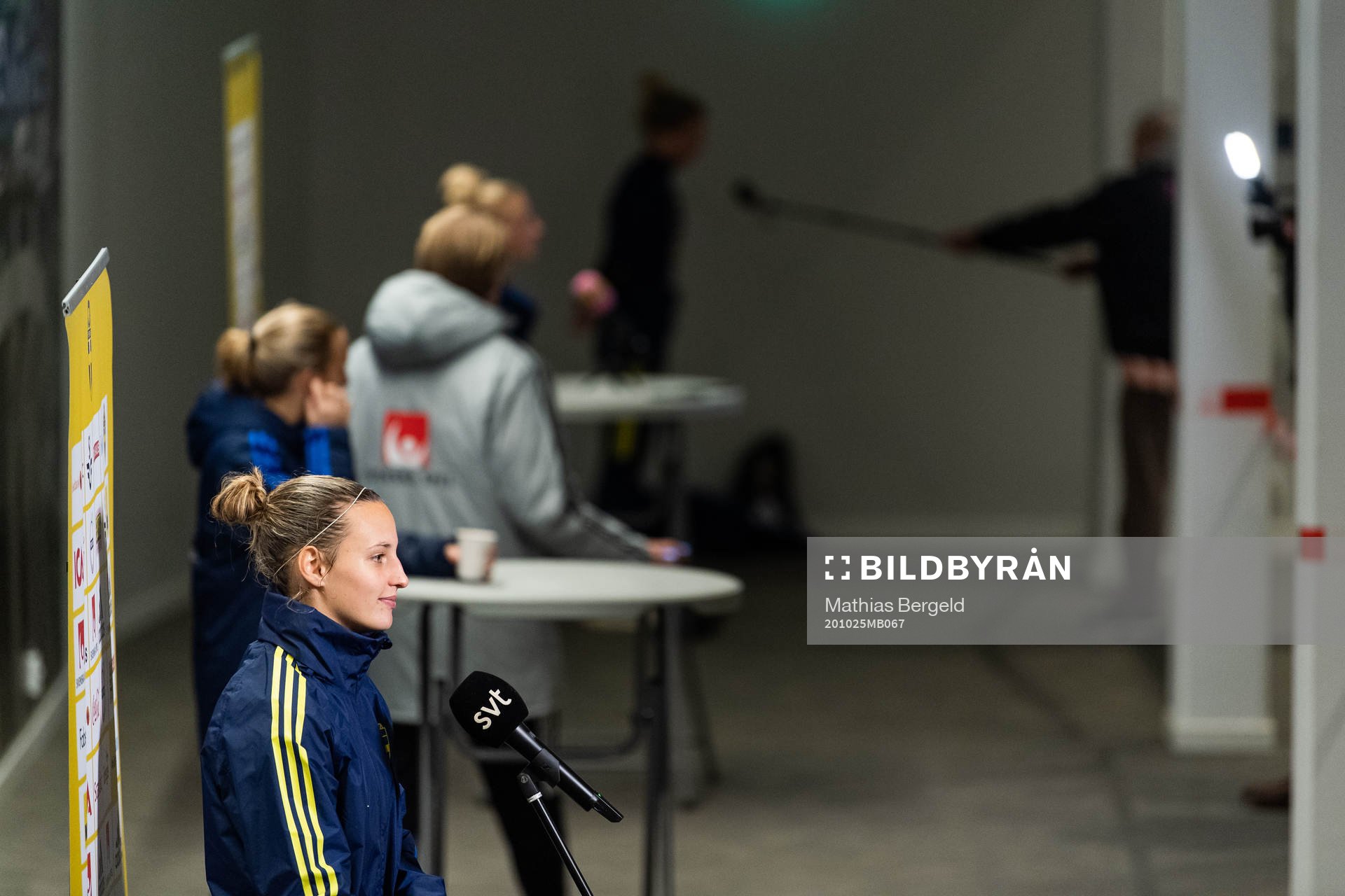 Nathalie Björn is interviewed