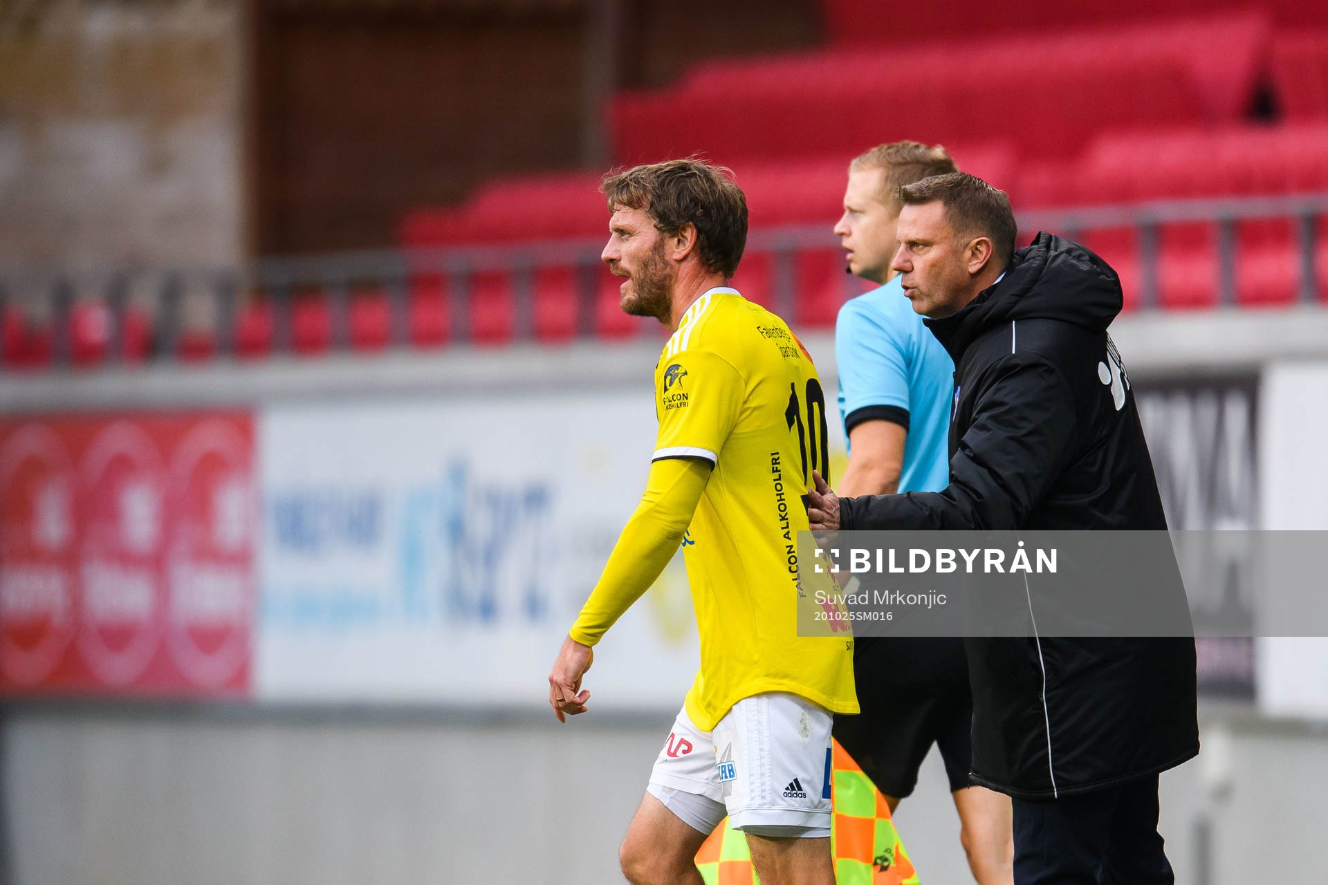 Falkenbergs tränare Hasse Eklund och Karl Söderström