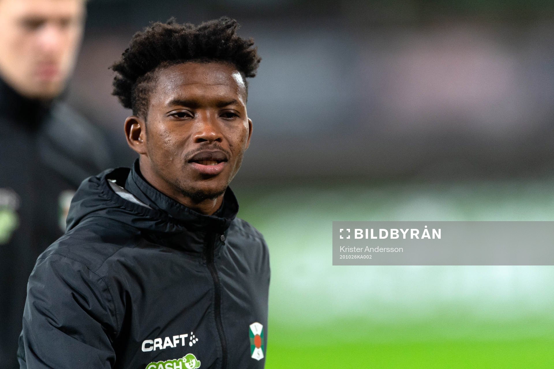 Varbergs Adama Fofana före fotbollsmatchen i Allsvenskan