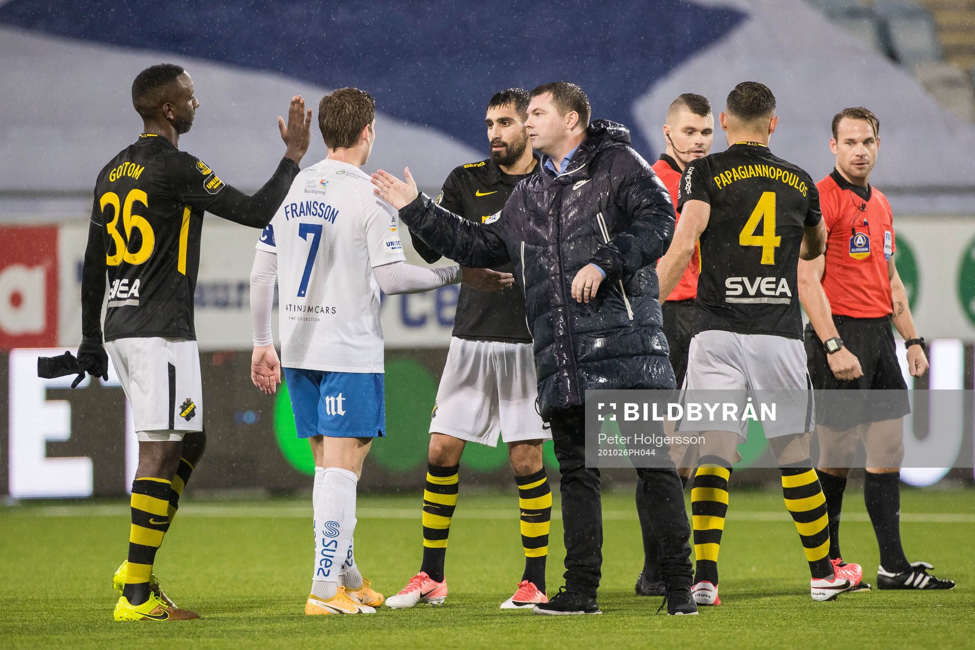 s Henok Goitom och IFK Norrköpings tränare Jens Gustafsson
