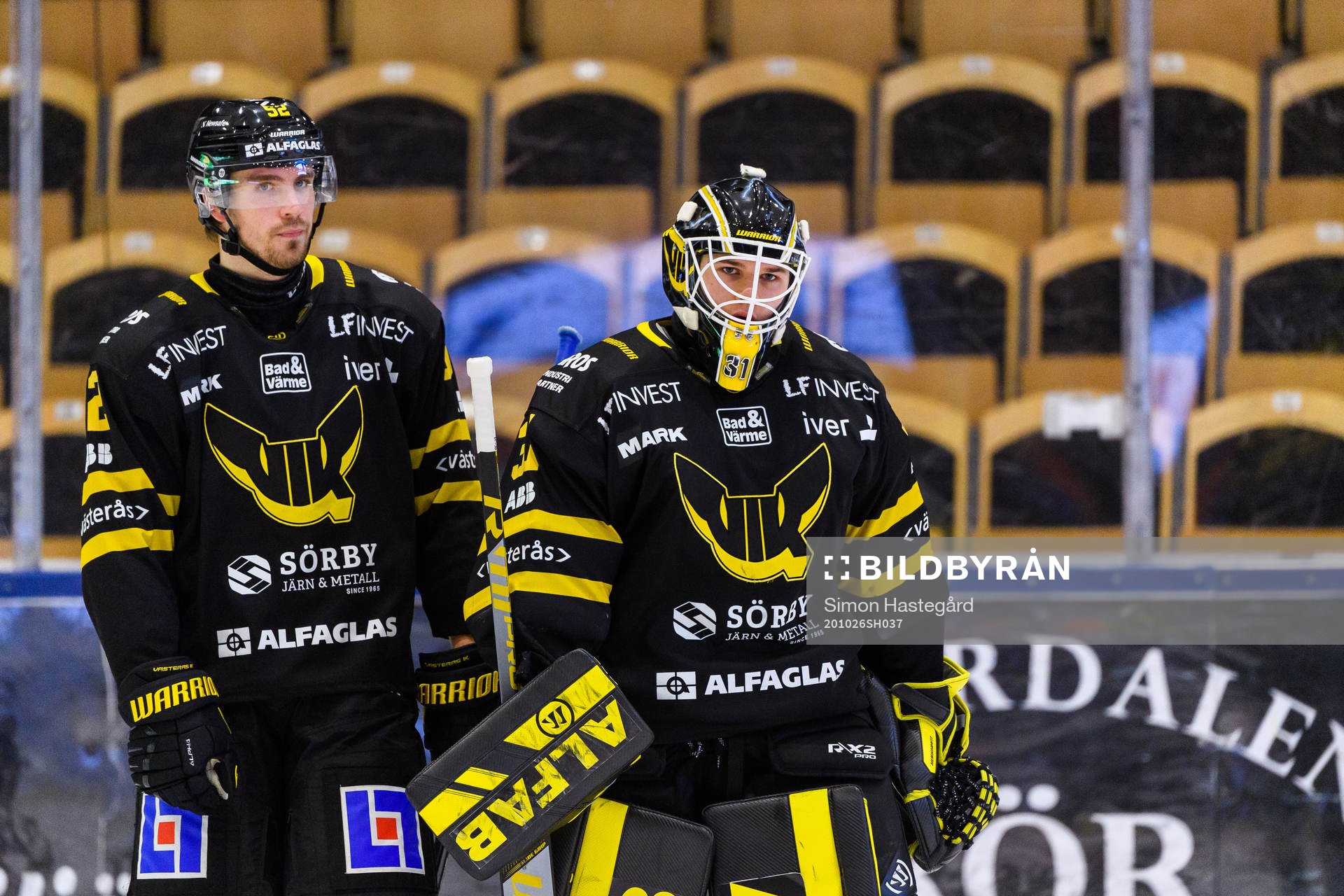 Västerås August Tornberg och målvakt Jesper Myrenberg