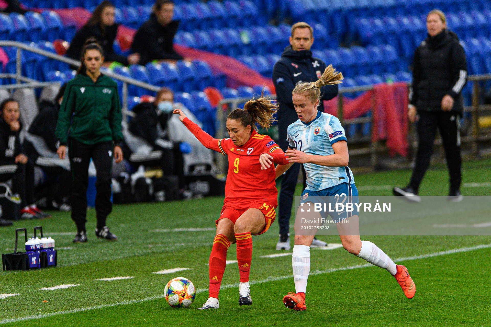Kayleigh Green of Wales and Julie Blakstad of Norway