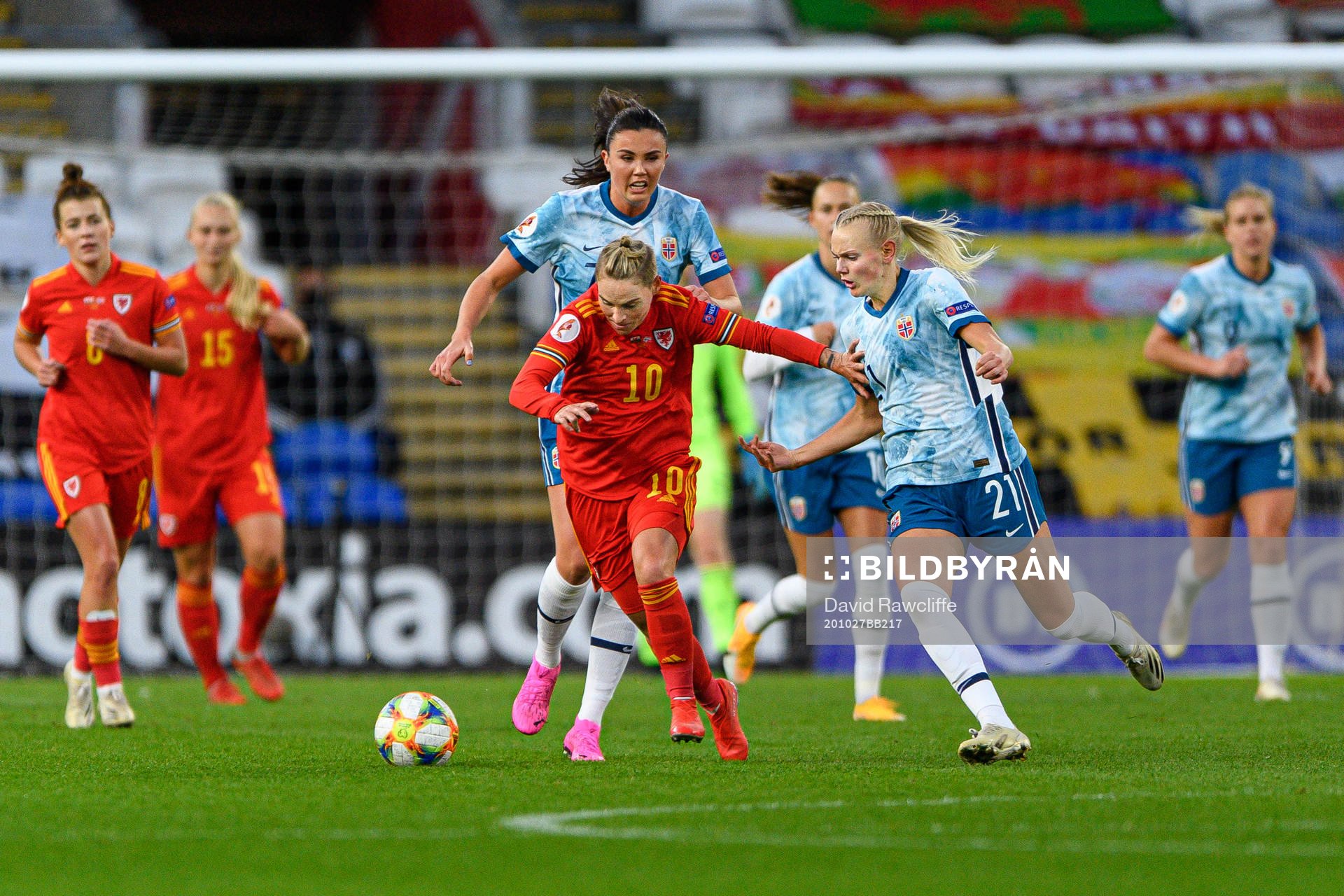 Ingrid Syrstad Engen of Norway, Jess Fishlock of Wales and