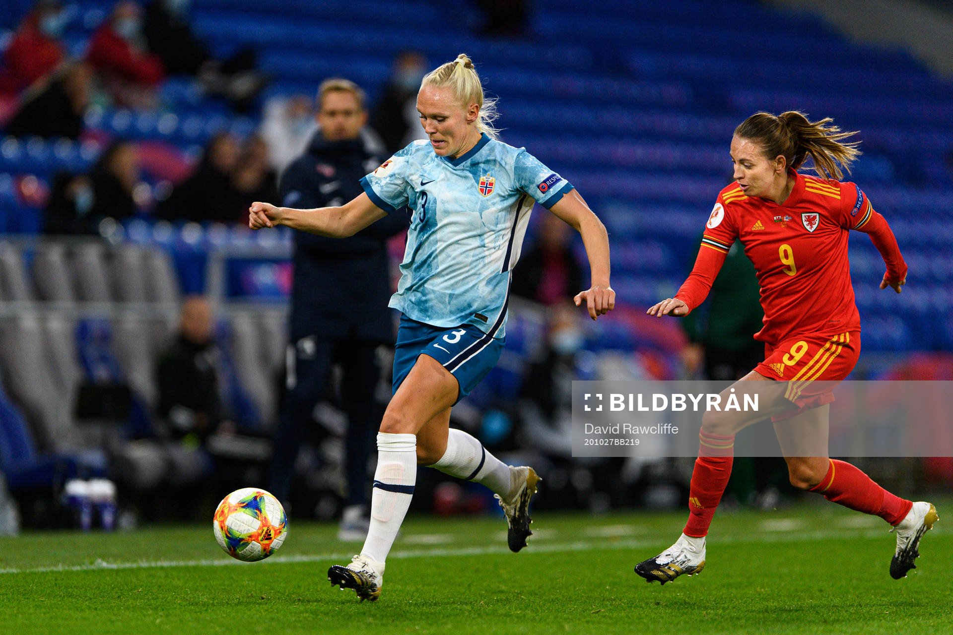 Maria Thorisdottir of Norway and Kayleigh Green of Wales