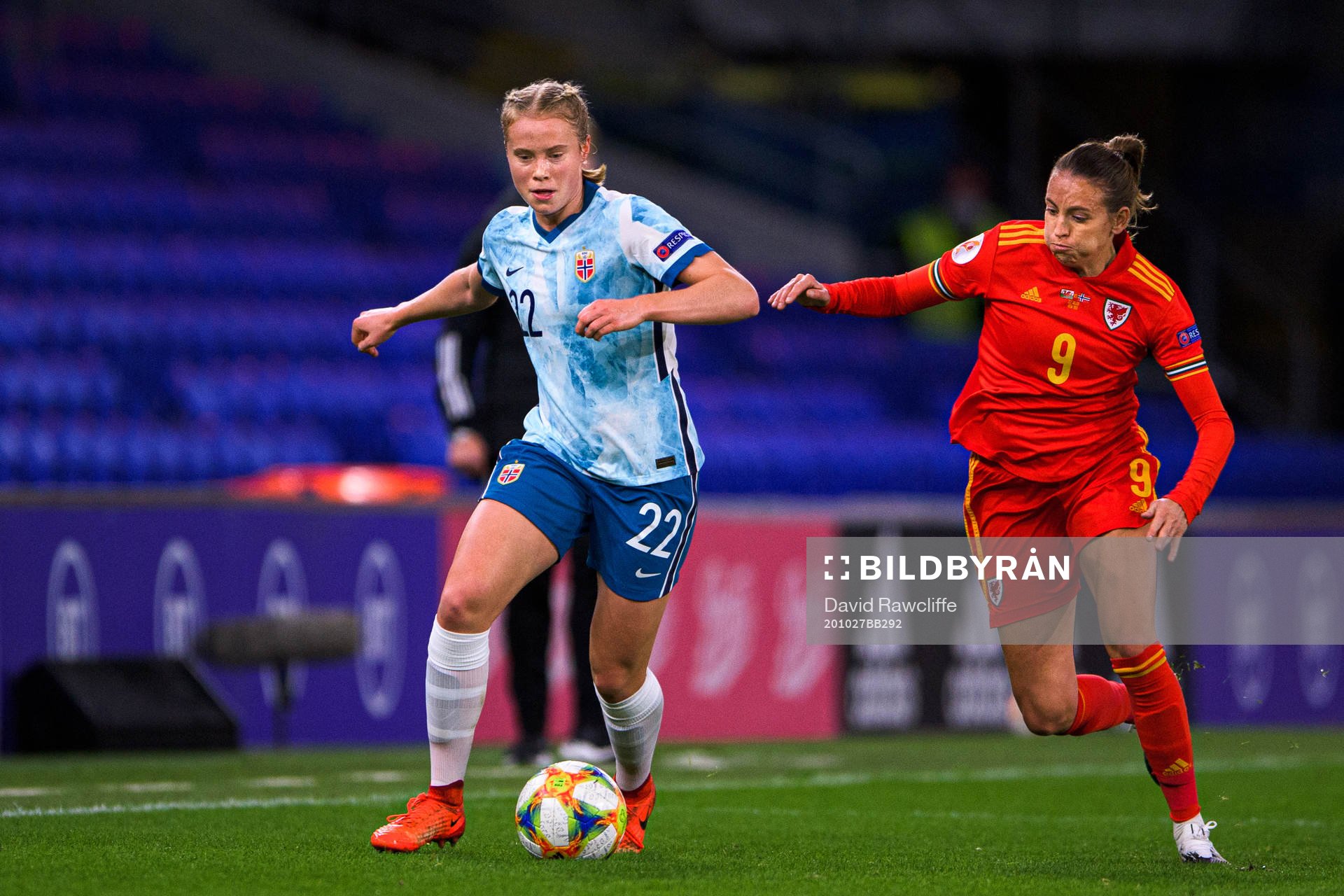 Julie Blakstad of Norway and Kayleigh Green  of Wales
