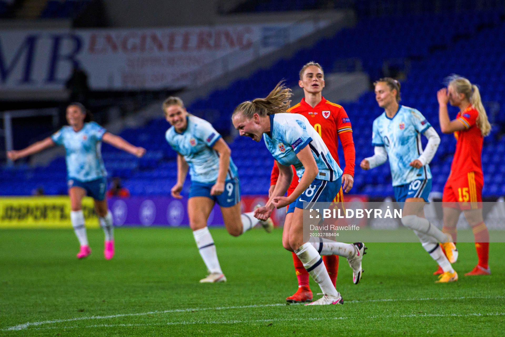 Frida Maanum of Norway celebrates