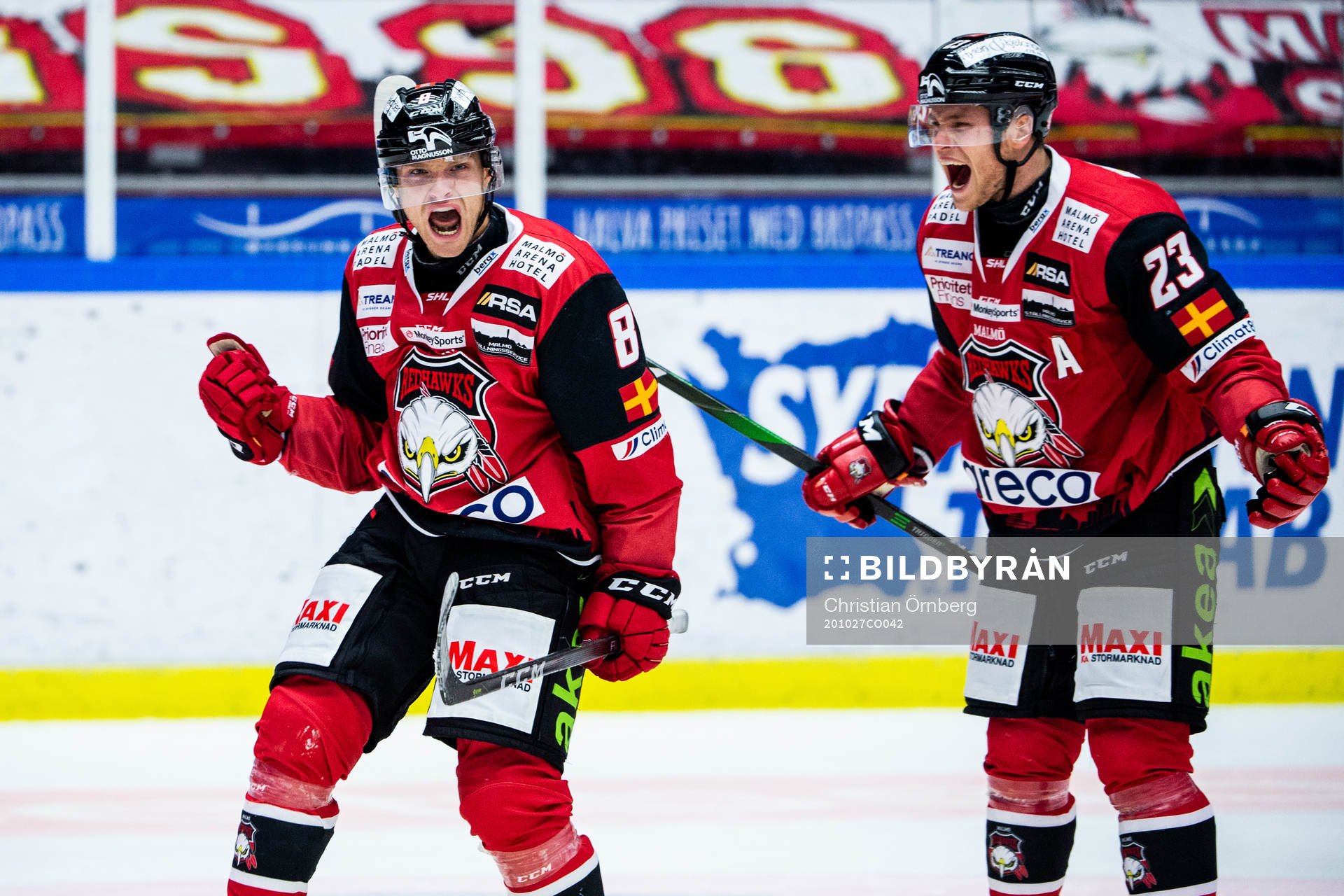 Malmö Redhawks Johan Olofsson jublar
