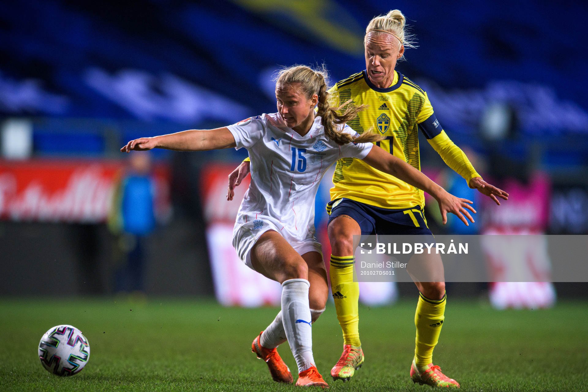 Alexandra Jóhannsdóttir of Iceland and Caroline Seger of