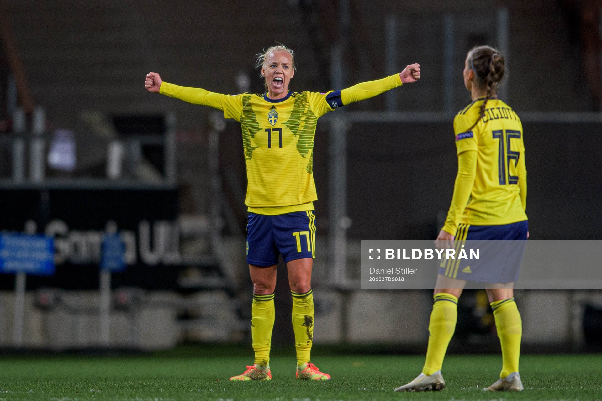Caroline Seger of Sweden celebrates