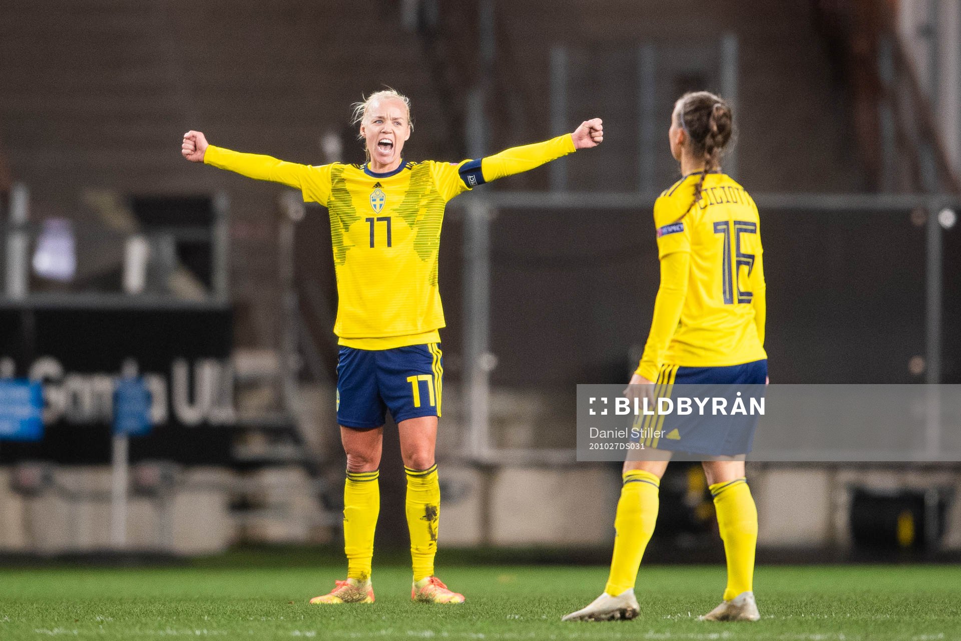 Caroline Seger of Sweden celebrates