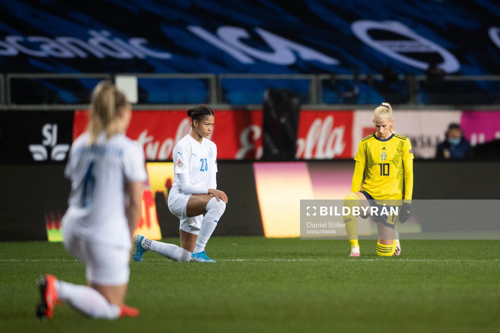 Sveindís Jane Jónsdóttir of Iceland and Sofia Jakobsson
