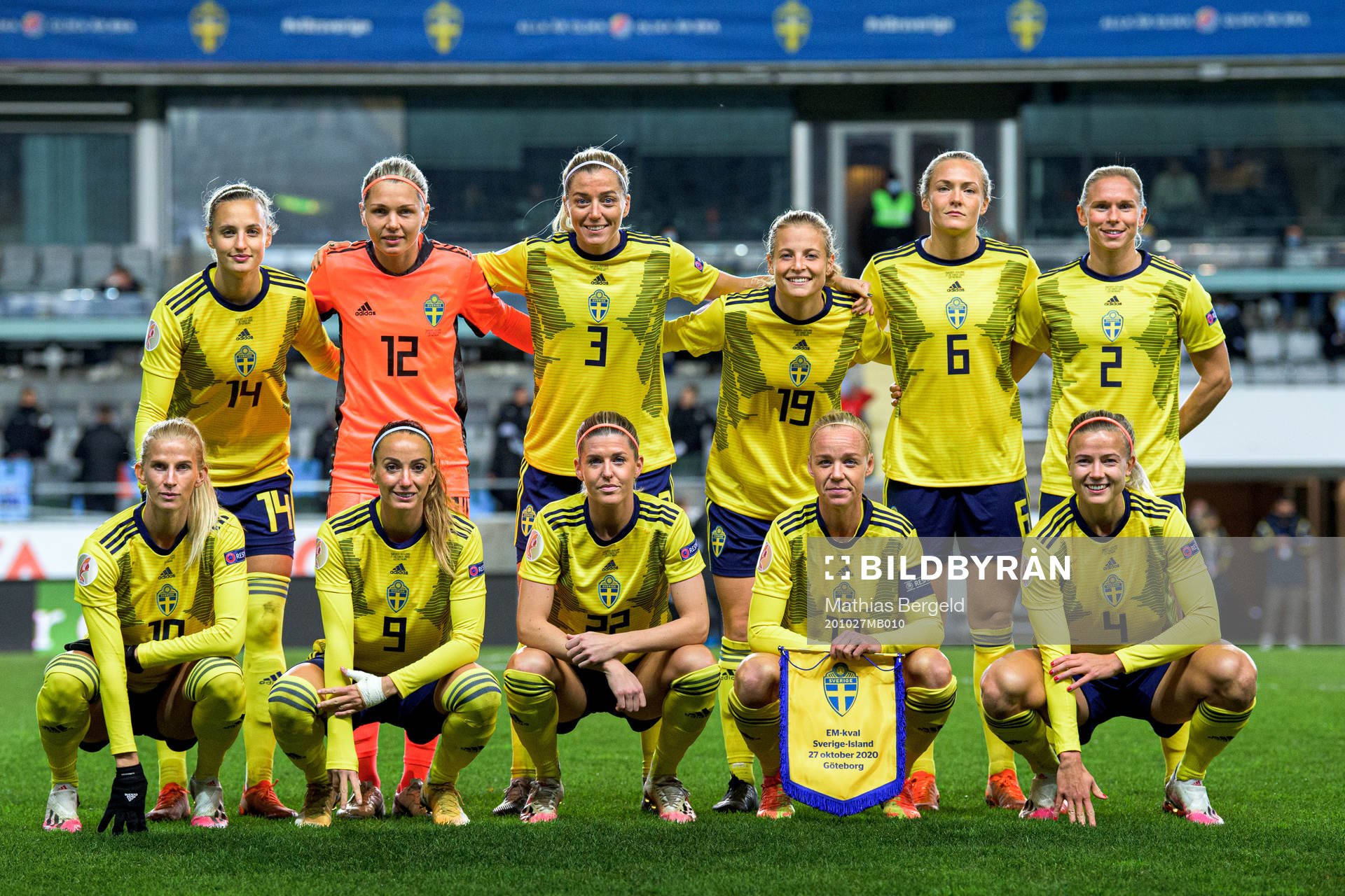 Players of Sweden pose for a team photo