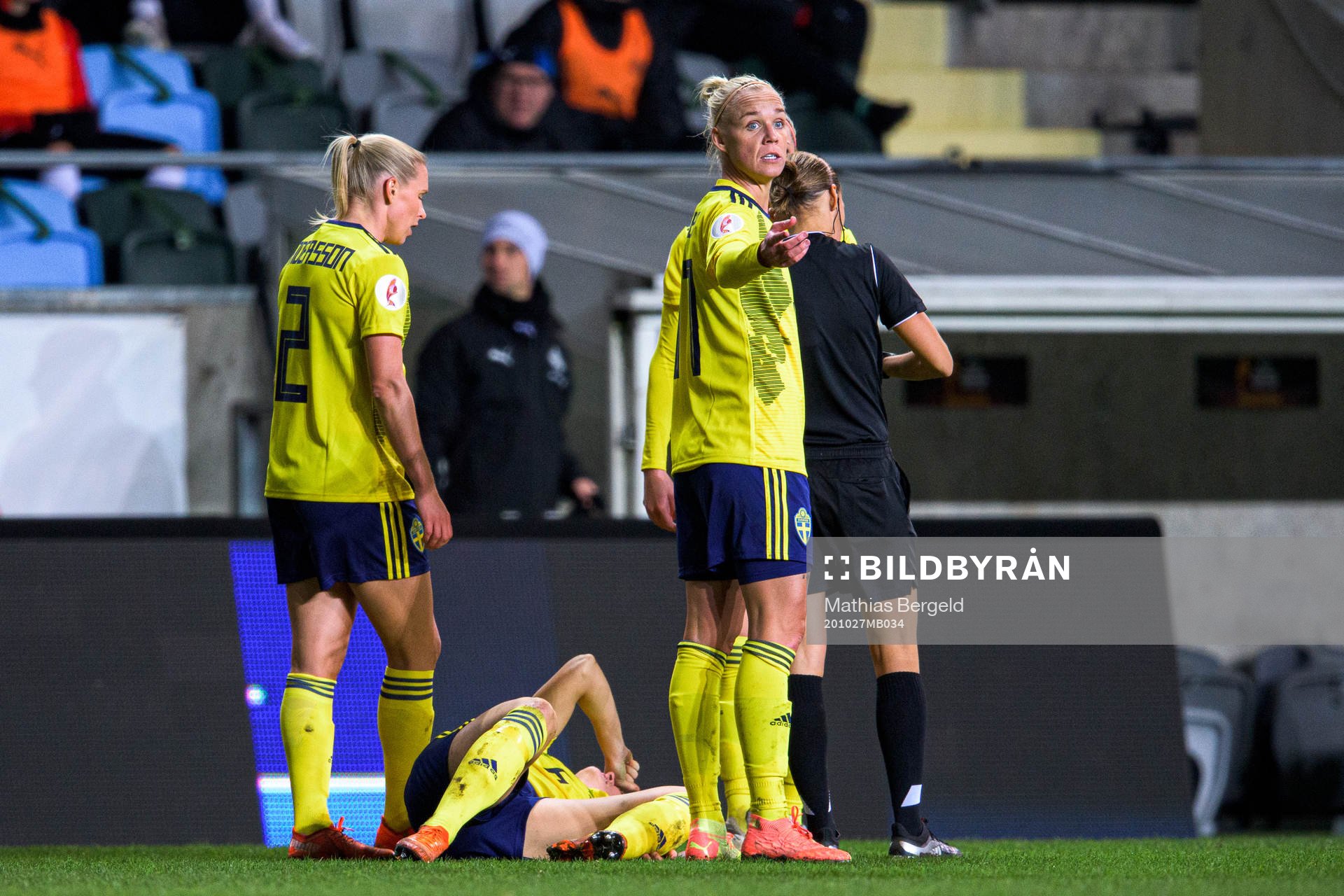 Magdalena Eriksson, Jonna Andersson and Caroline Seger of
