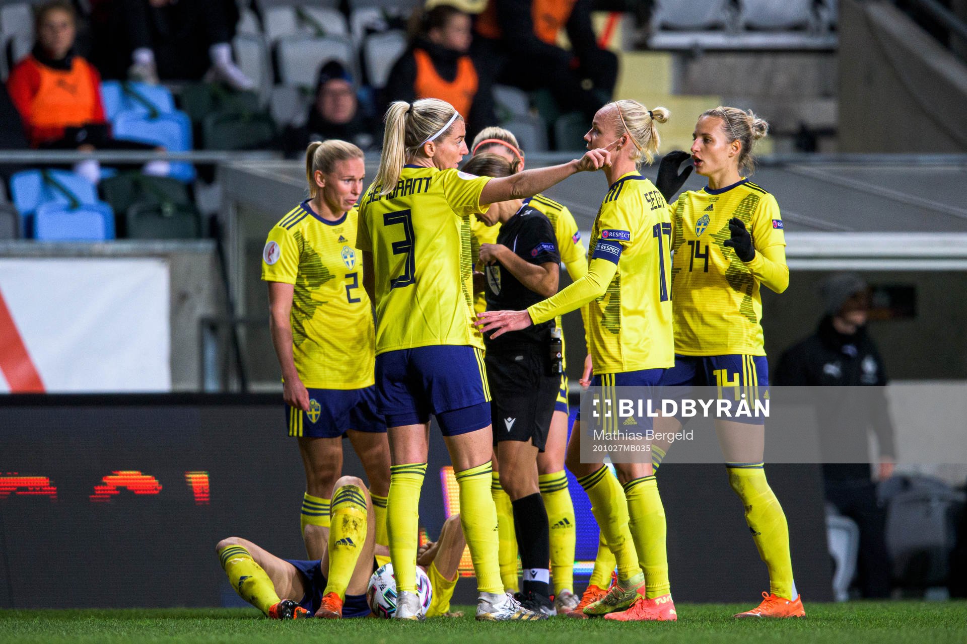 Magdalena Eriksson, Jonna Andersson and Caroline Seger,