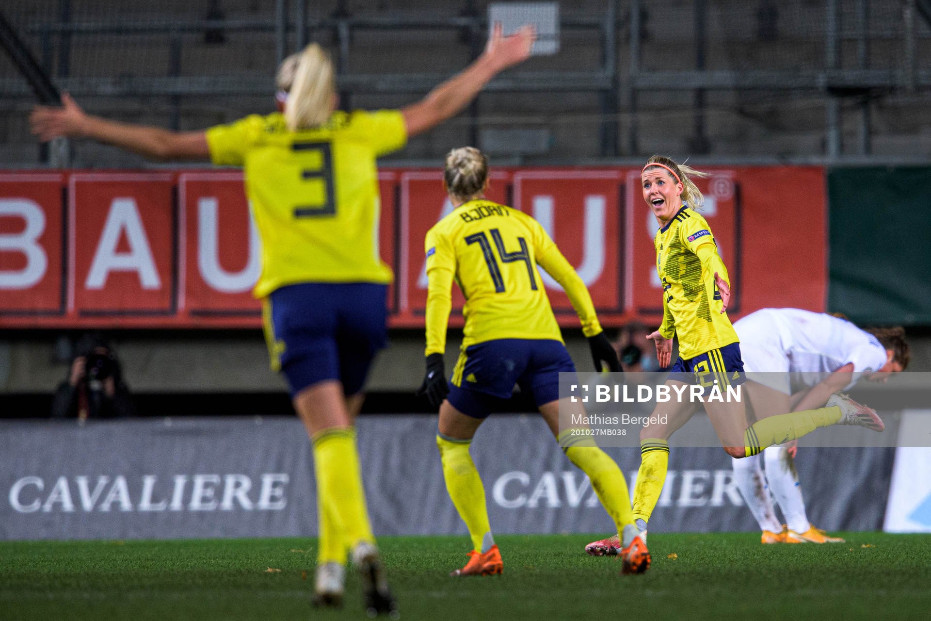 Olivia Schough of Sweden celebrates the 2-0 goal
