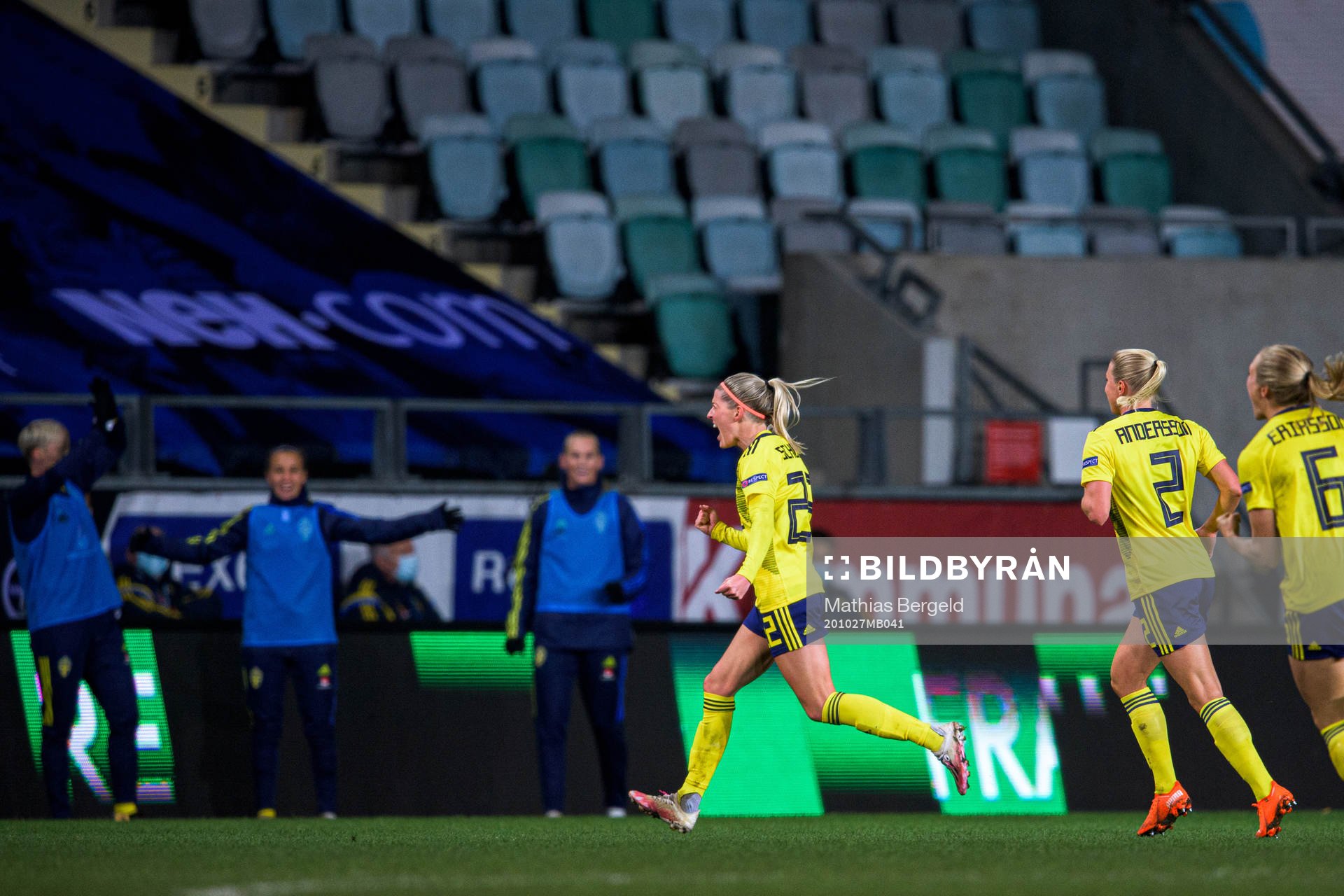 Olivia Schough of Sweden celebrates the 2-0 goal