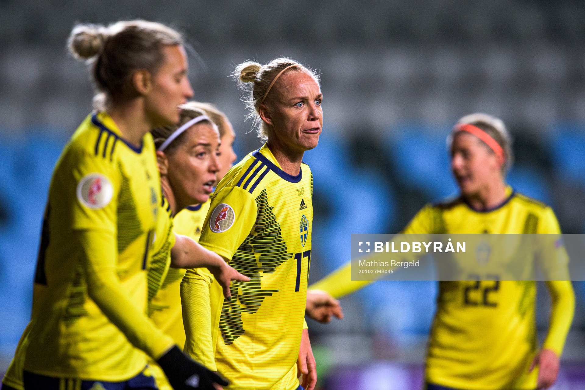 Caroline Seger of Sweden reacts