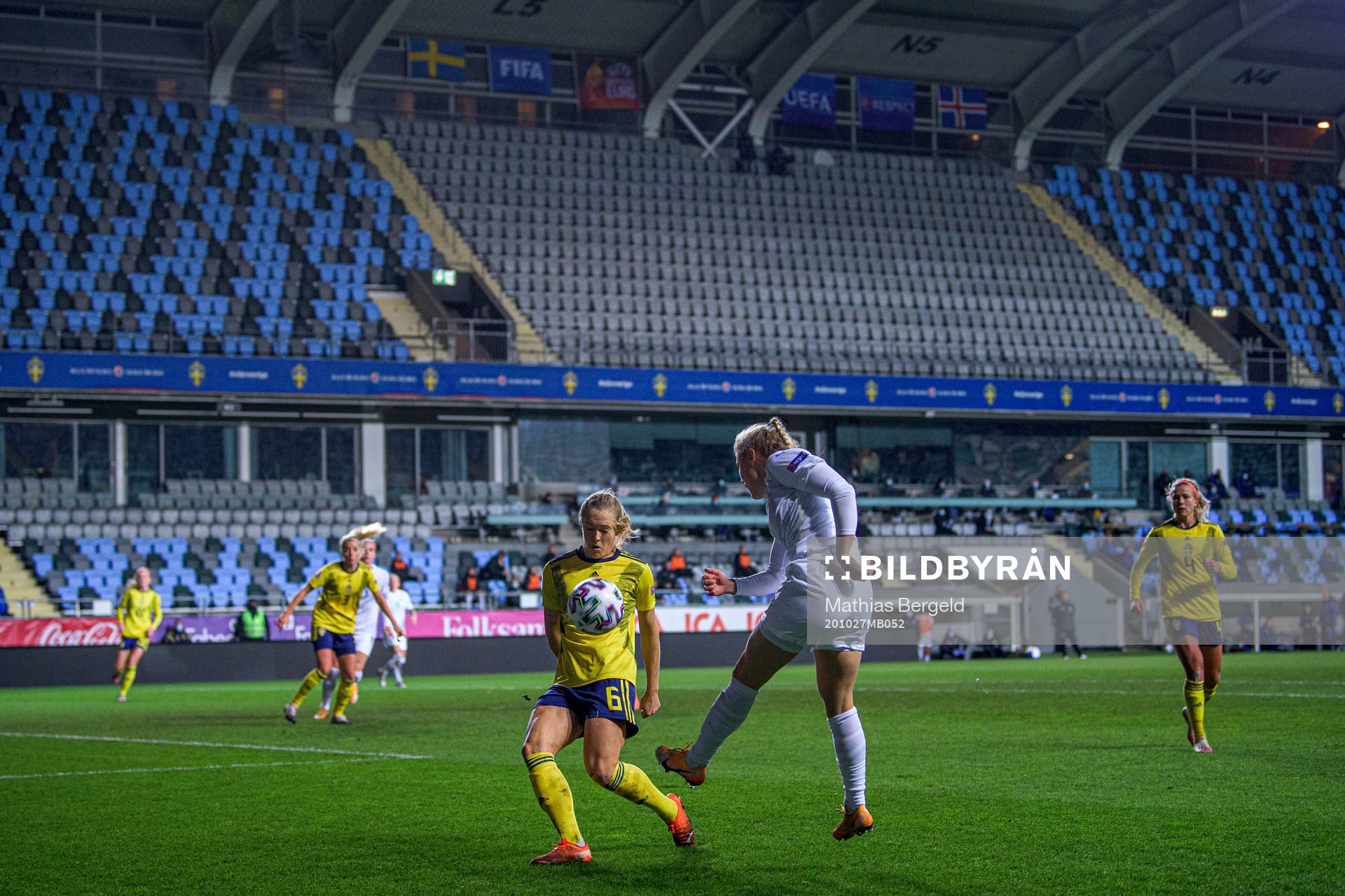 Magdalena Eriksson of Sweden and Hallbera Guðný