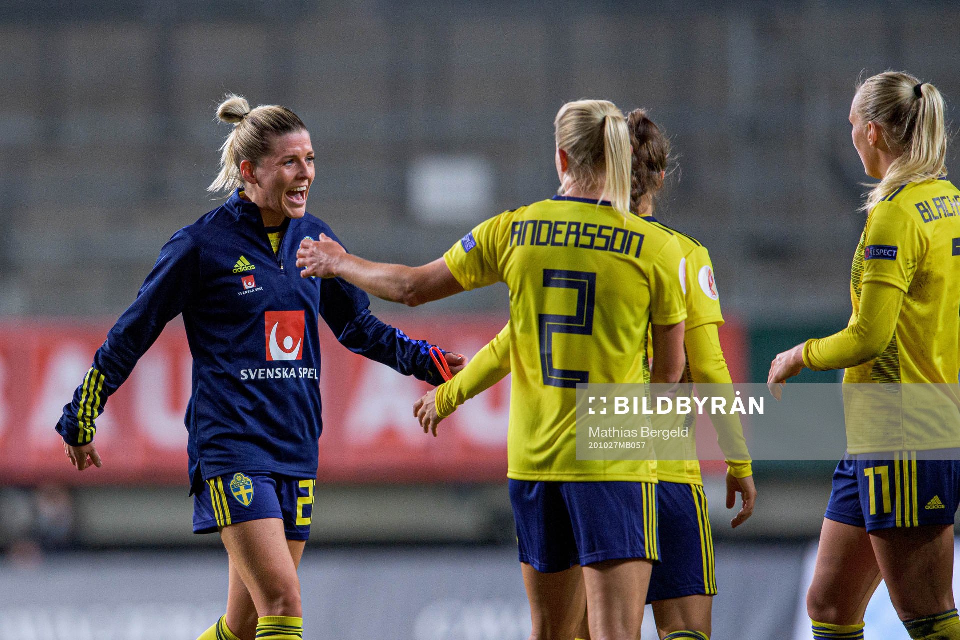 Olivia Schough of Sweden celebrates