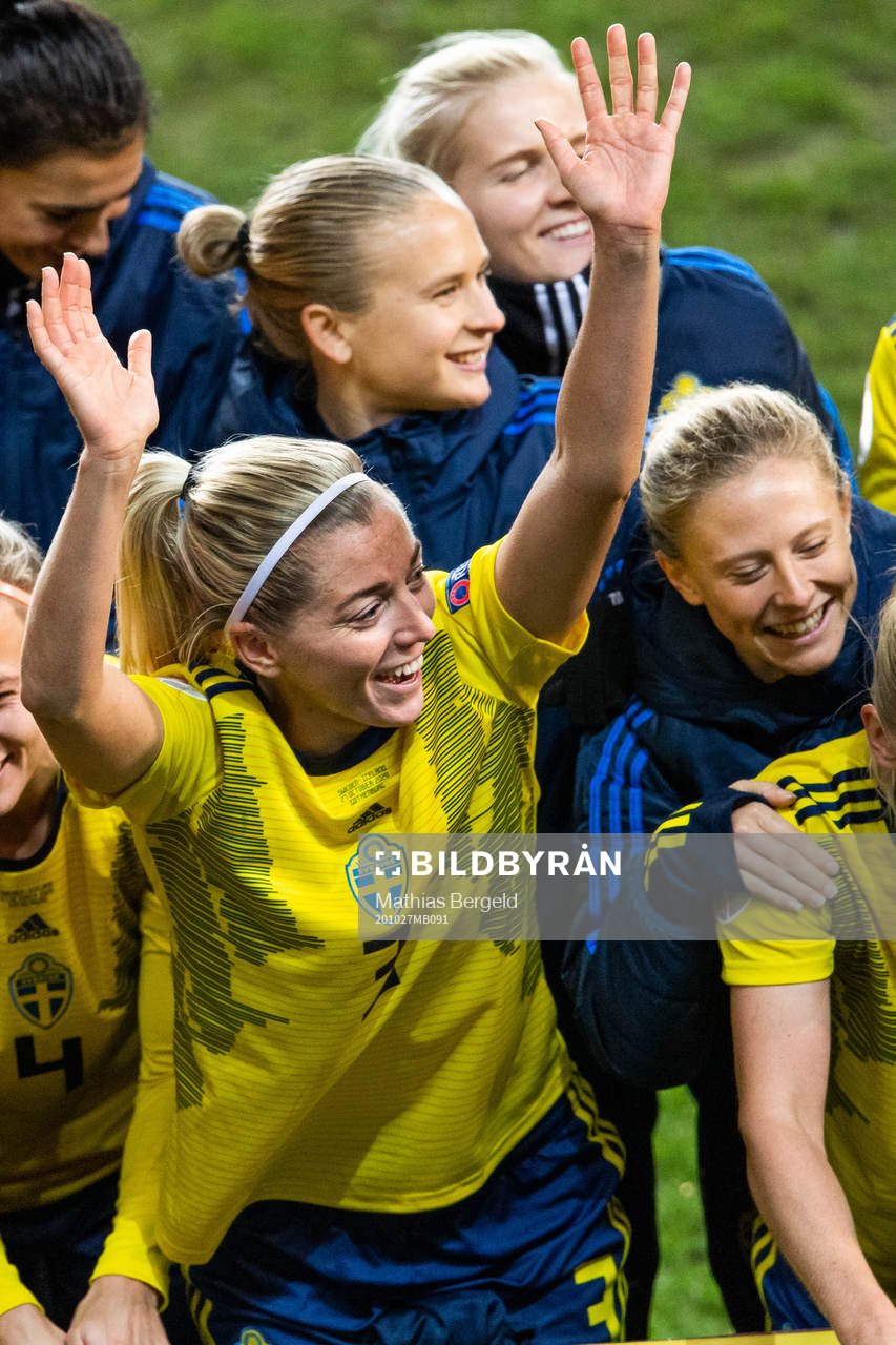 Linda Sembrant of Sweden celebrates