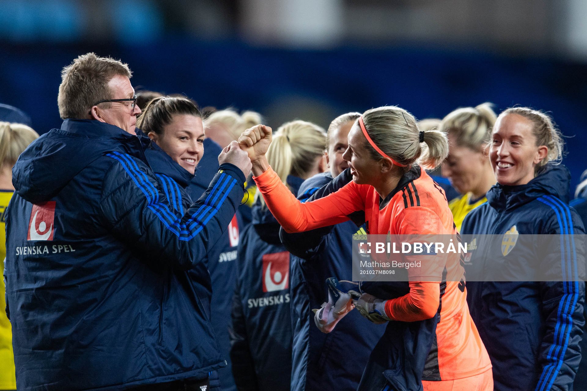 Goalkeeper Jennifer Falk of Sweden celebrates
