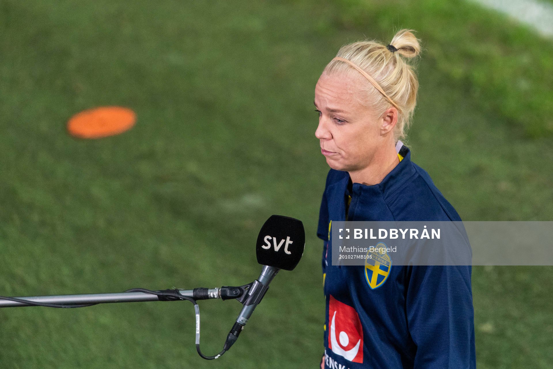 Caroline Seger of Sweden is interviewed