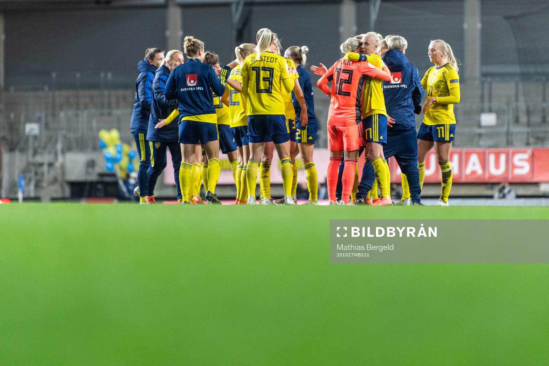 Players of Sweden celebrate