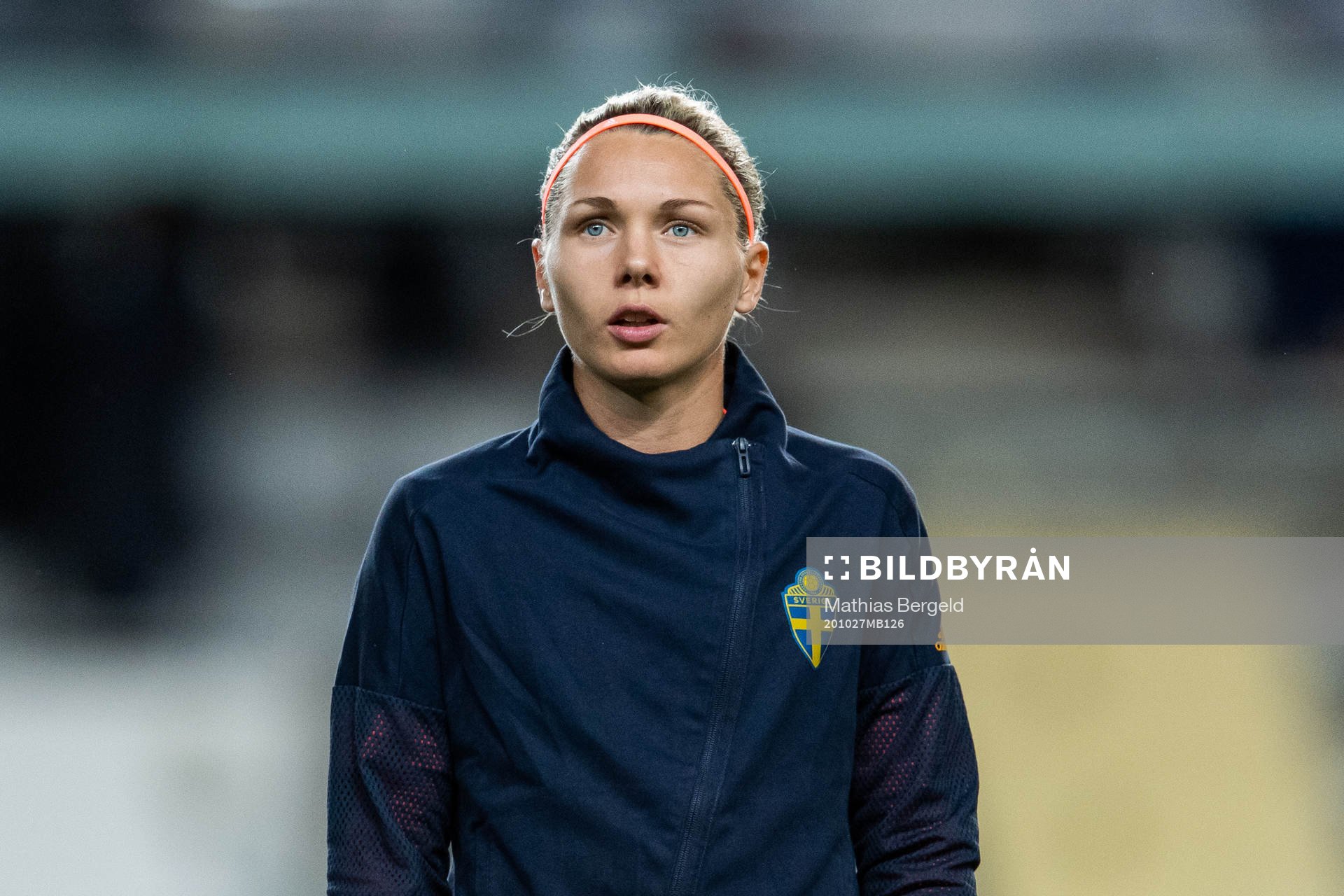 Goalkeeper Jennifer Falk of Sweden at the line up