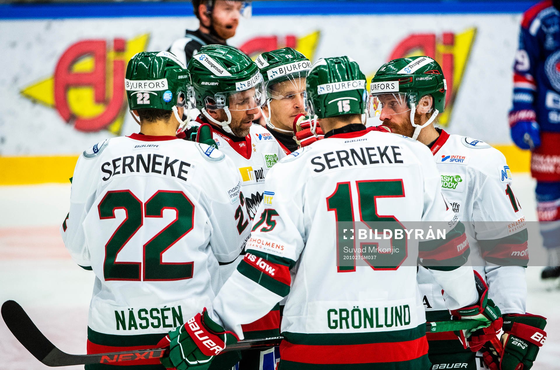 Frölundas Joel Lundqvist med lagkamrater