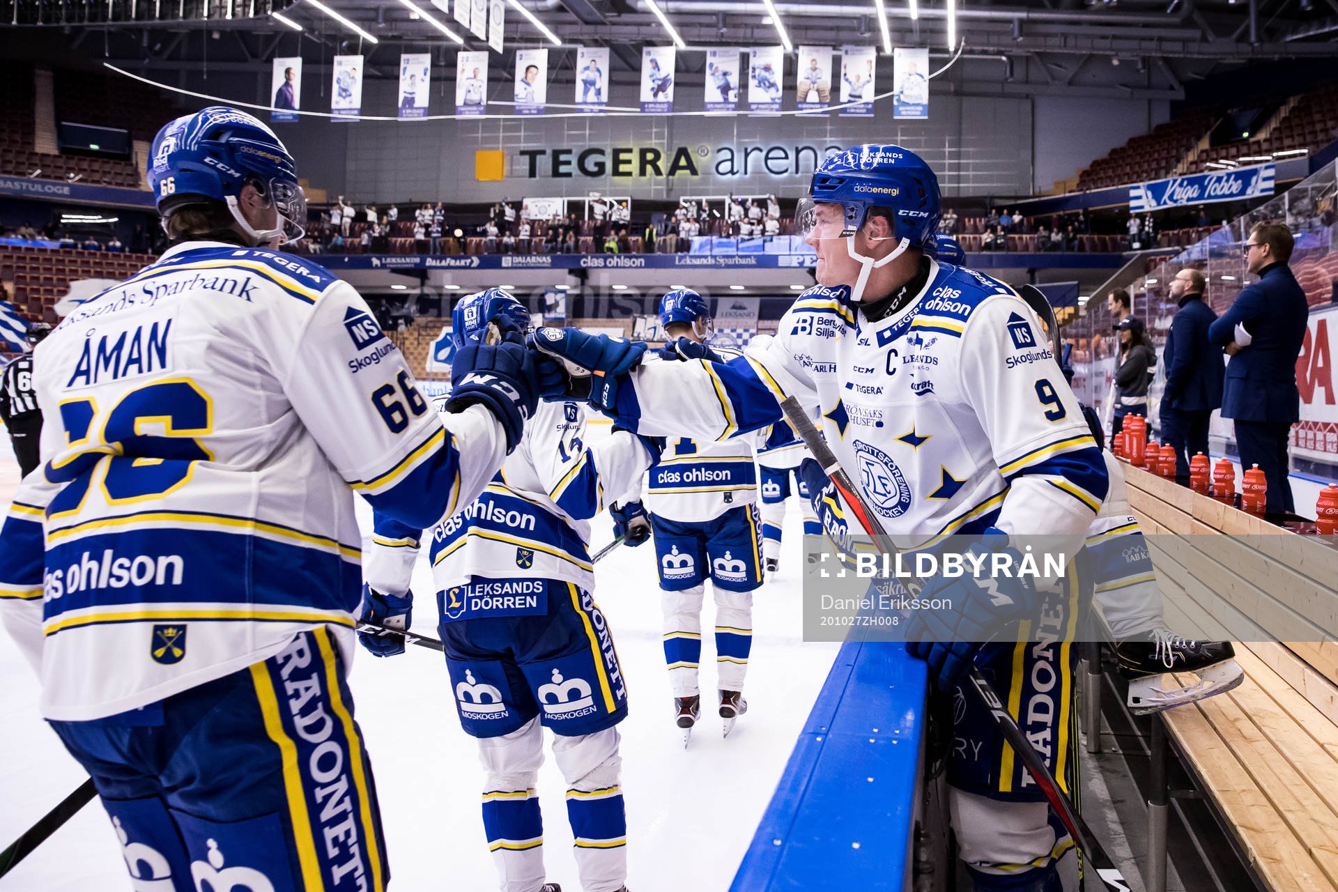 Leksands spelarna jublar