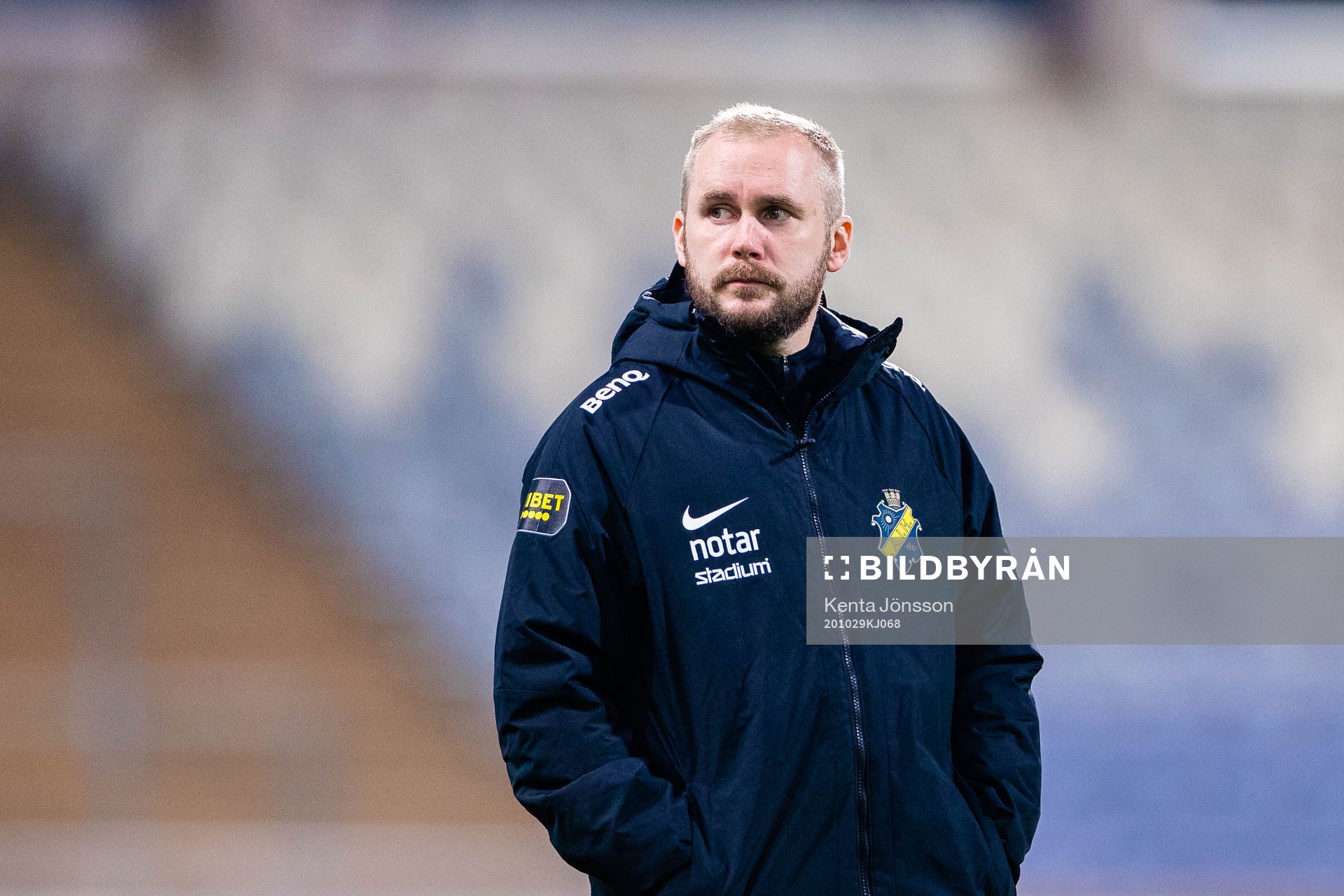 AIK:s assisterande tränare Patric Jildefalk inför fotbollsmatchen i Allsvenskan mellan Sirius och AIK den 29 oktober 2020 i Uppsala.