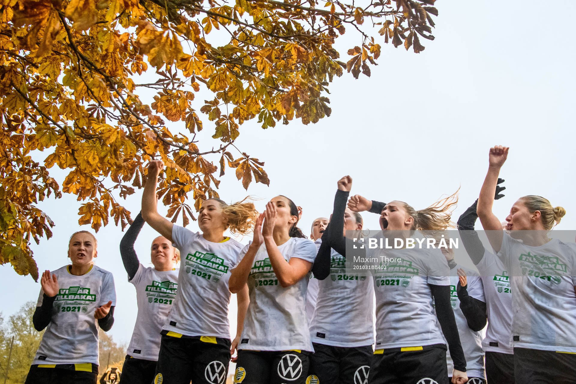 Hammarbys spelare jublar